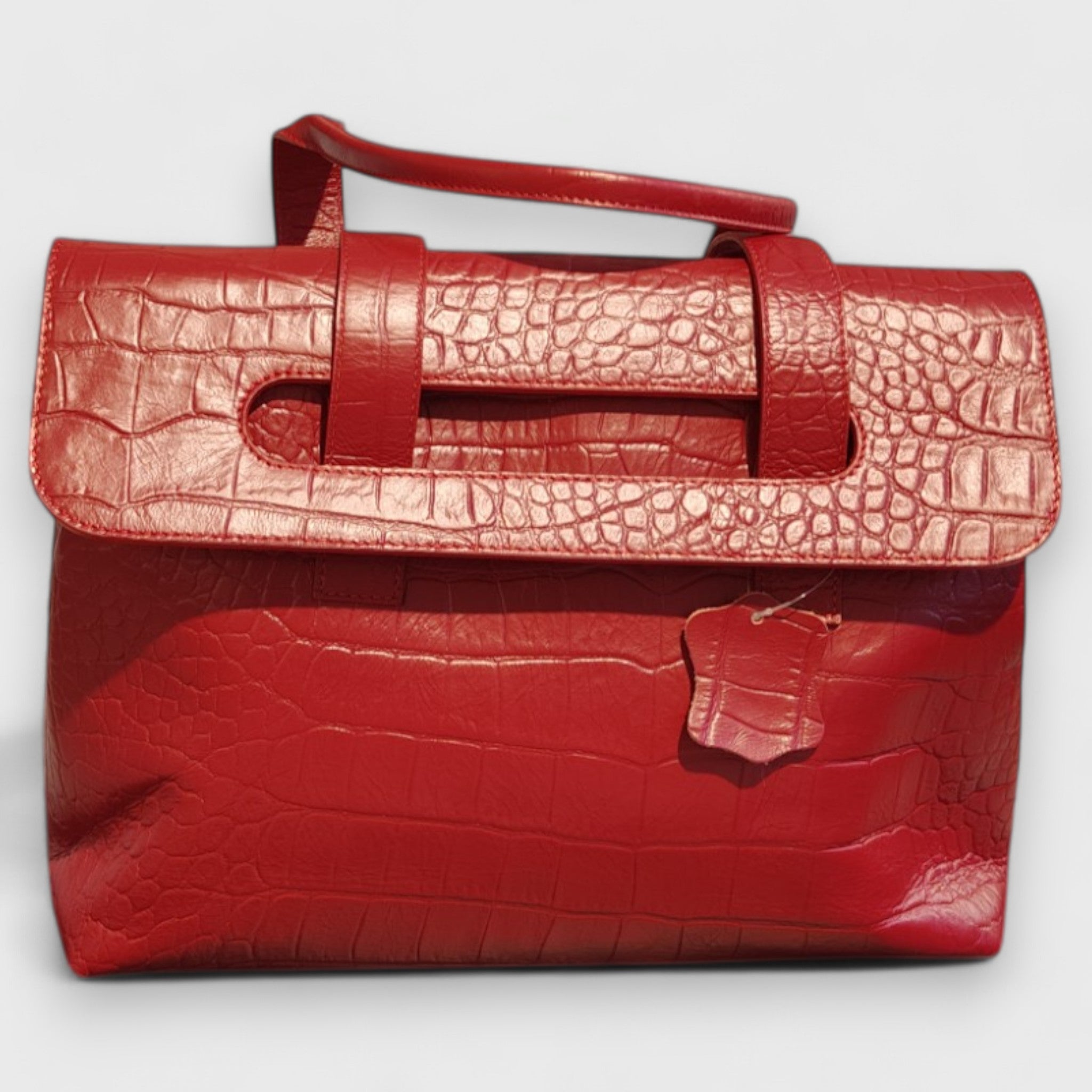 Pelletteria Pelle Nuda Milano, Vera pelle, Artigianato italiano, borsa donna, Chiara rosso