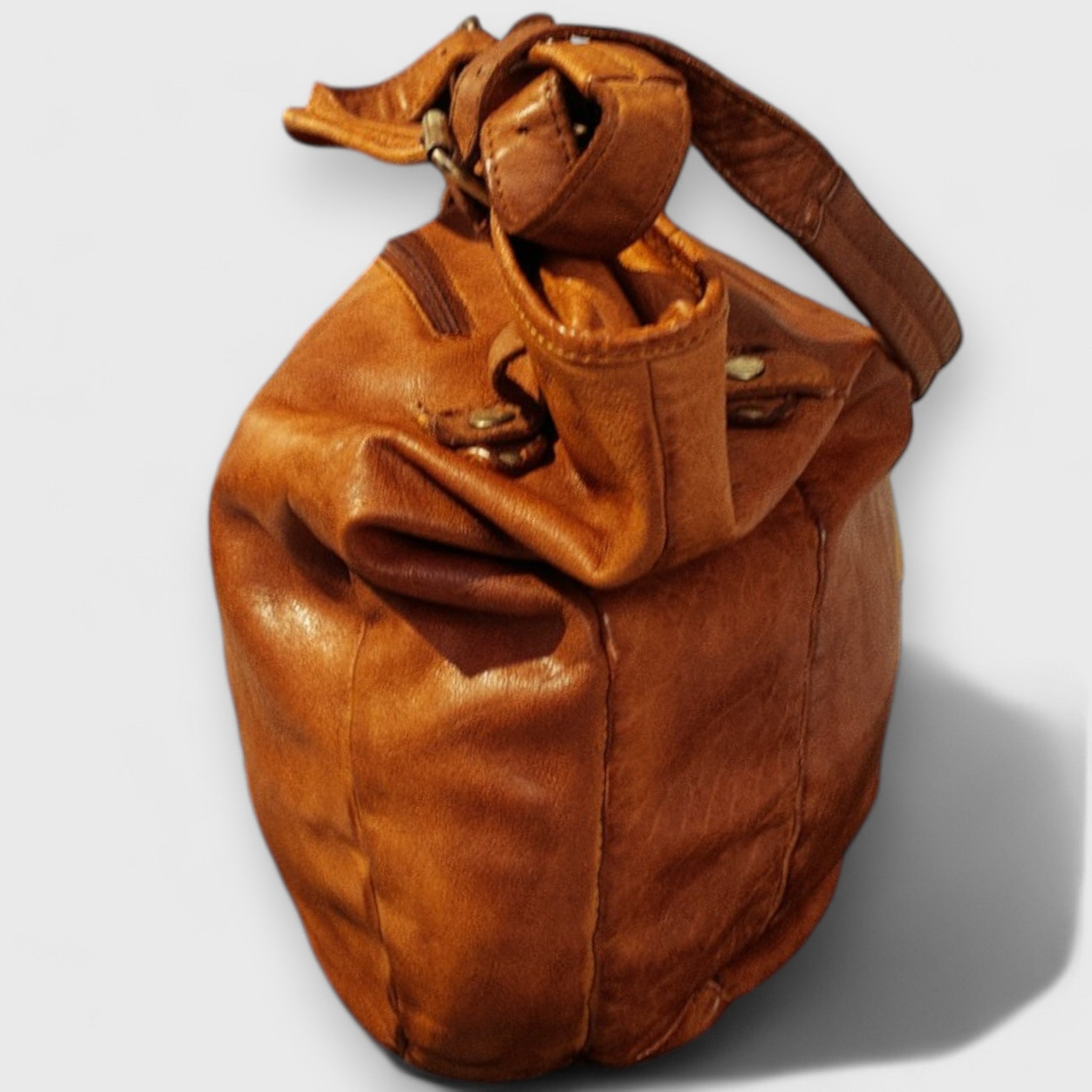 Pelletteria Pelle Nuda Milano, Artigianato italiano, vera pelle, borsa donna, Olivia marrone
