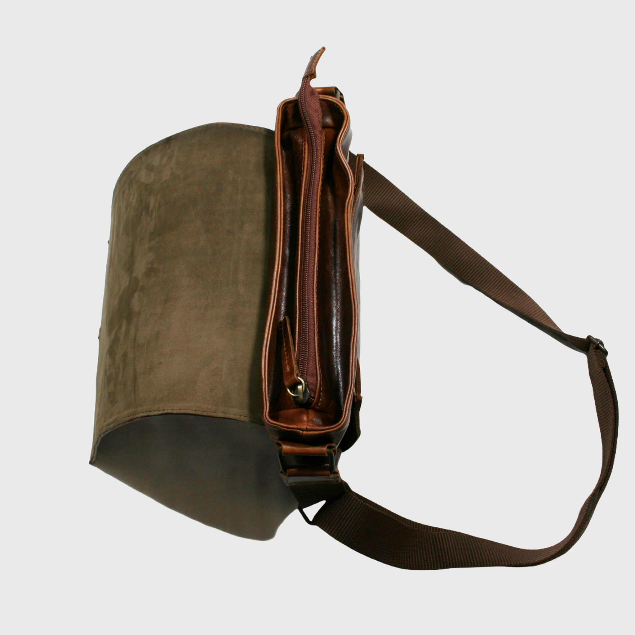 Borsello Uomo, borsa in pelle, vera pelle, Palermo marrone, artigianato italiano, Pelle Nuda