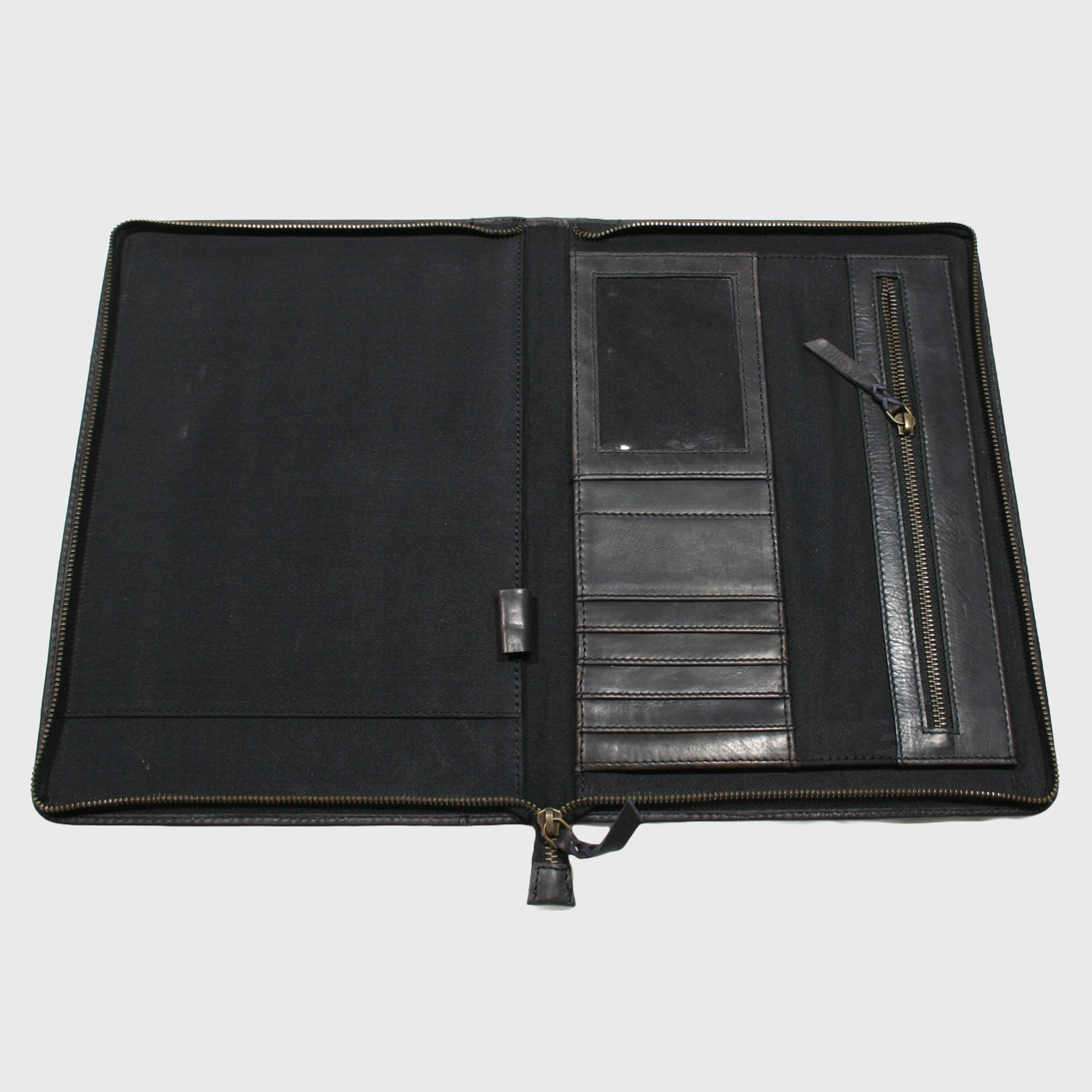 portablocco in pelle, borsa in pelle, vera pelle, portablocco nero, artigianato italiano, Pelle Nuda Milano