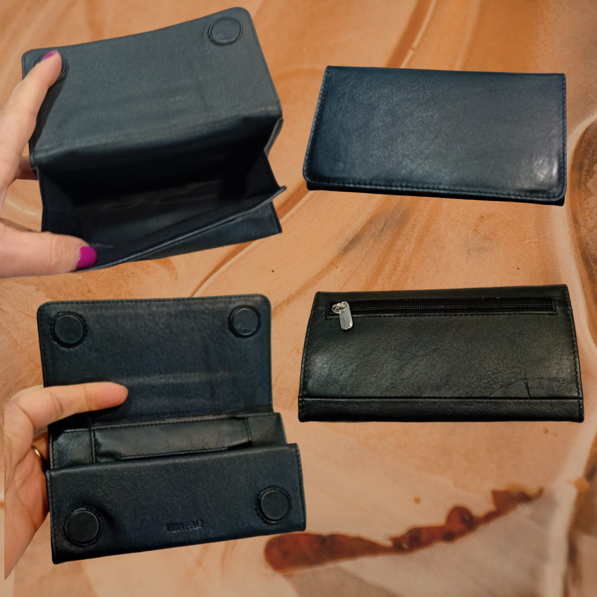 Porta-tabacco nero, Pelletteria Pelle Nuda Milano, Accessori in vera pelle, artigianato italiano