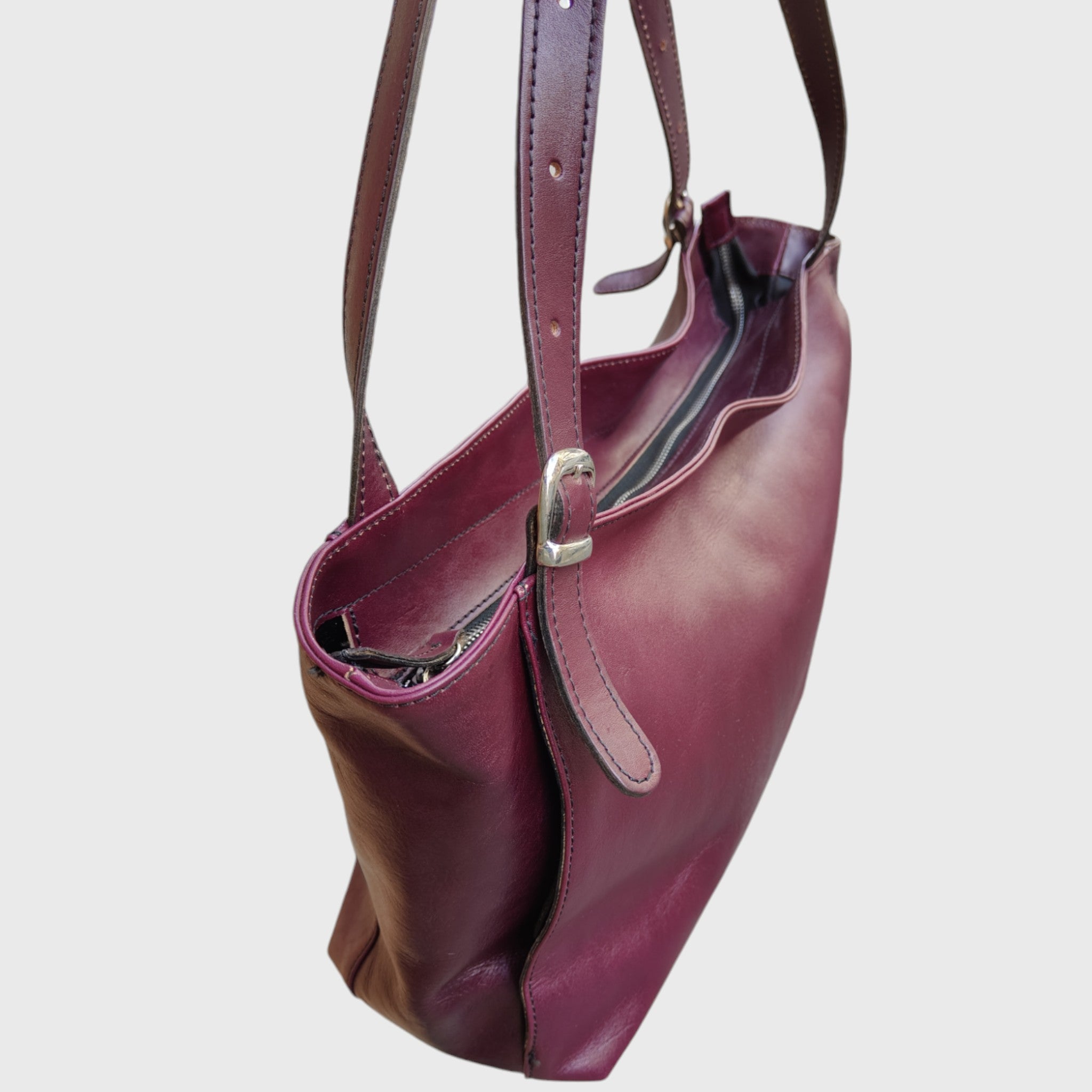 Pelletteria Pelle Nuda Milano, Artigianato italiano, vera pelle, borsa donna, Roxanne bordeaux