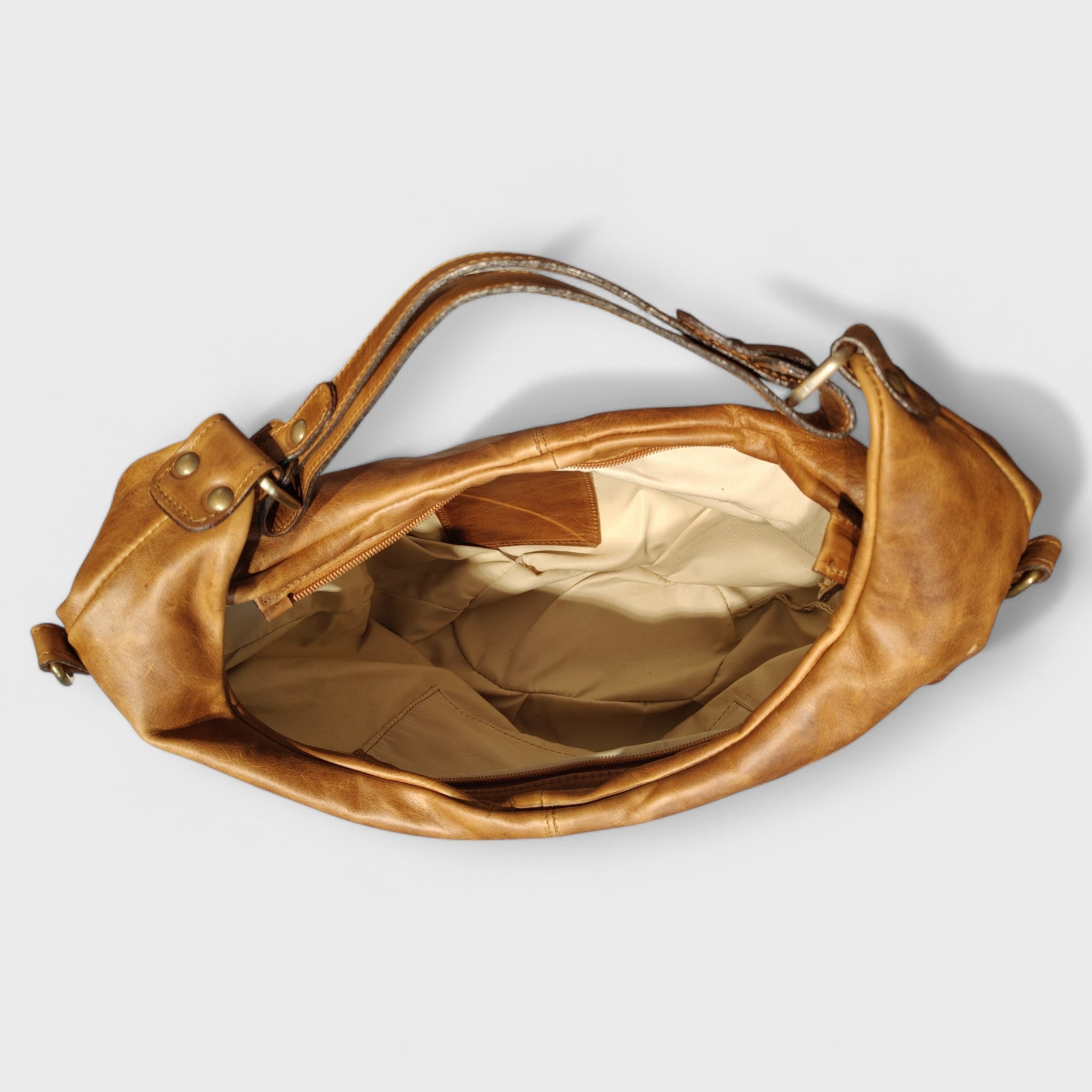 SACCA CROCE in brown color leather