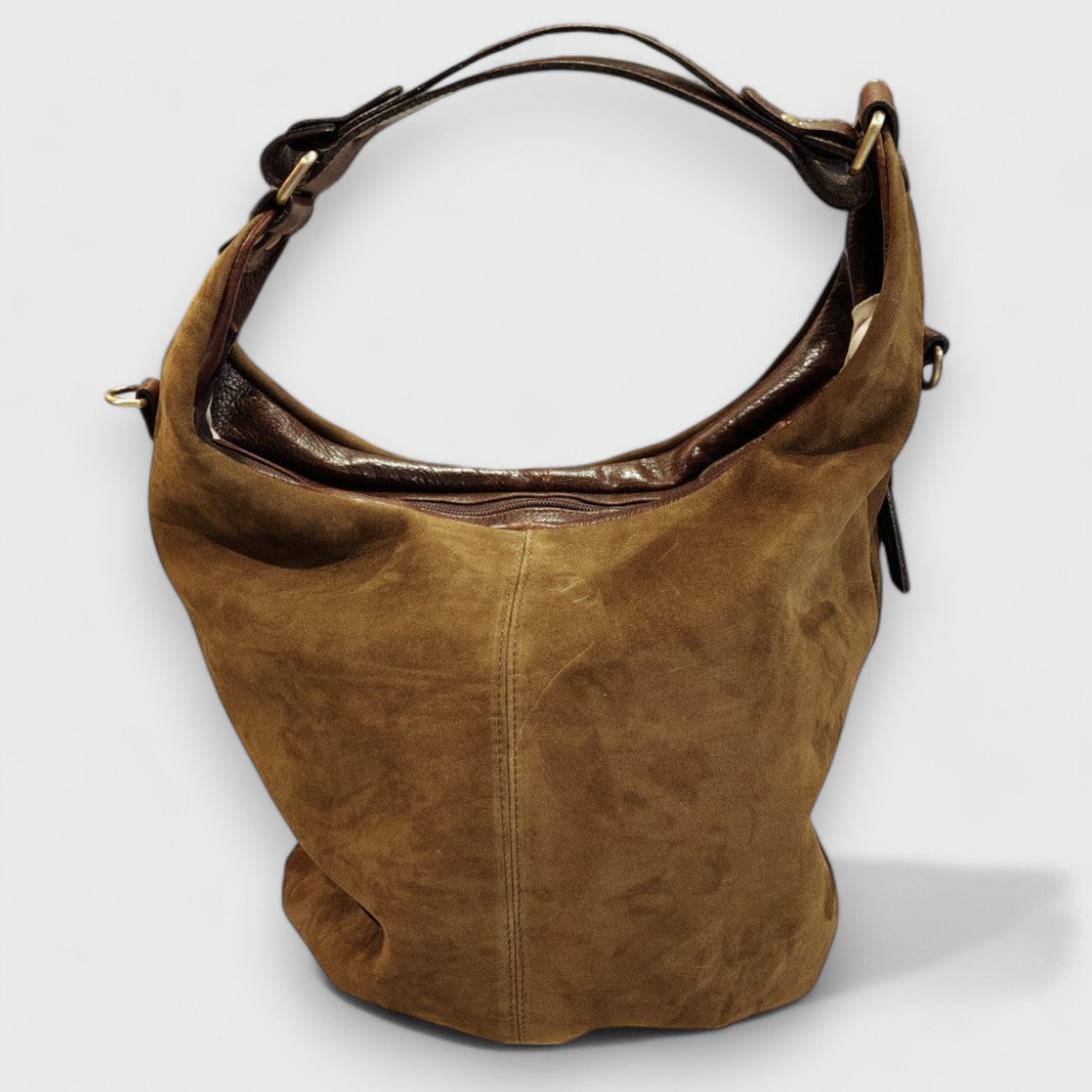 Pelletteria Pelle Nuda Milano, Artigianato Italiano, vera pelle, negozio borse donna, Sacca Croce verde