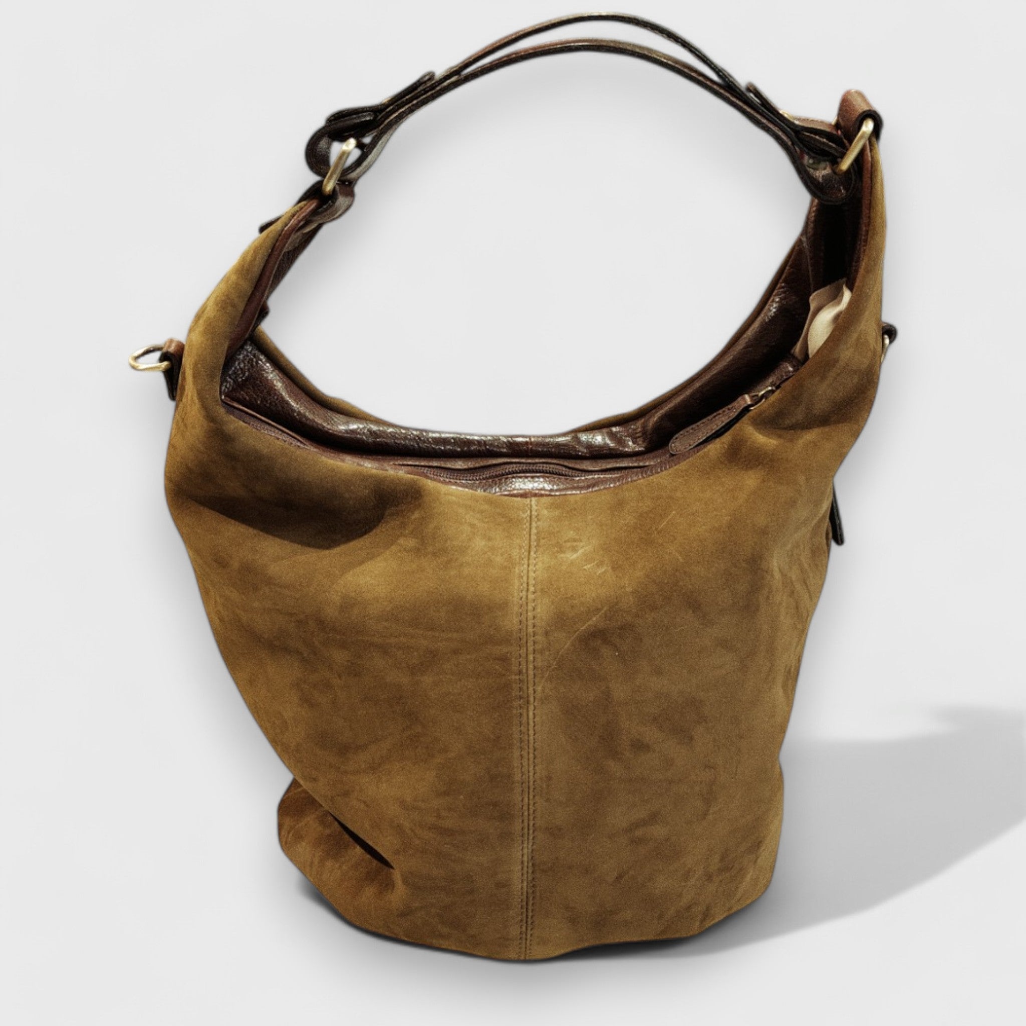 Pelletteria Pelle Nuda Milano, Artigianato Italiano, vera pelle, negozio borse donna, Sacca Croce verde