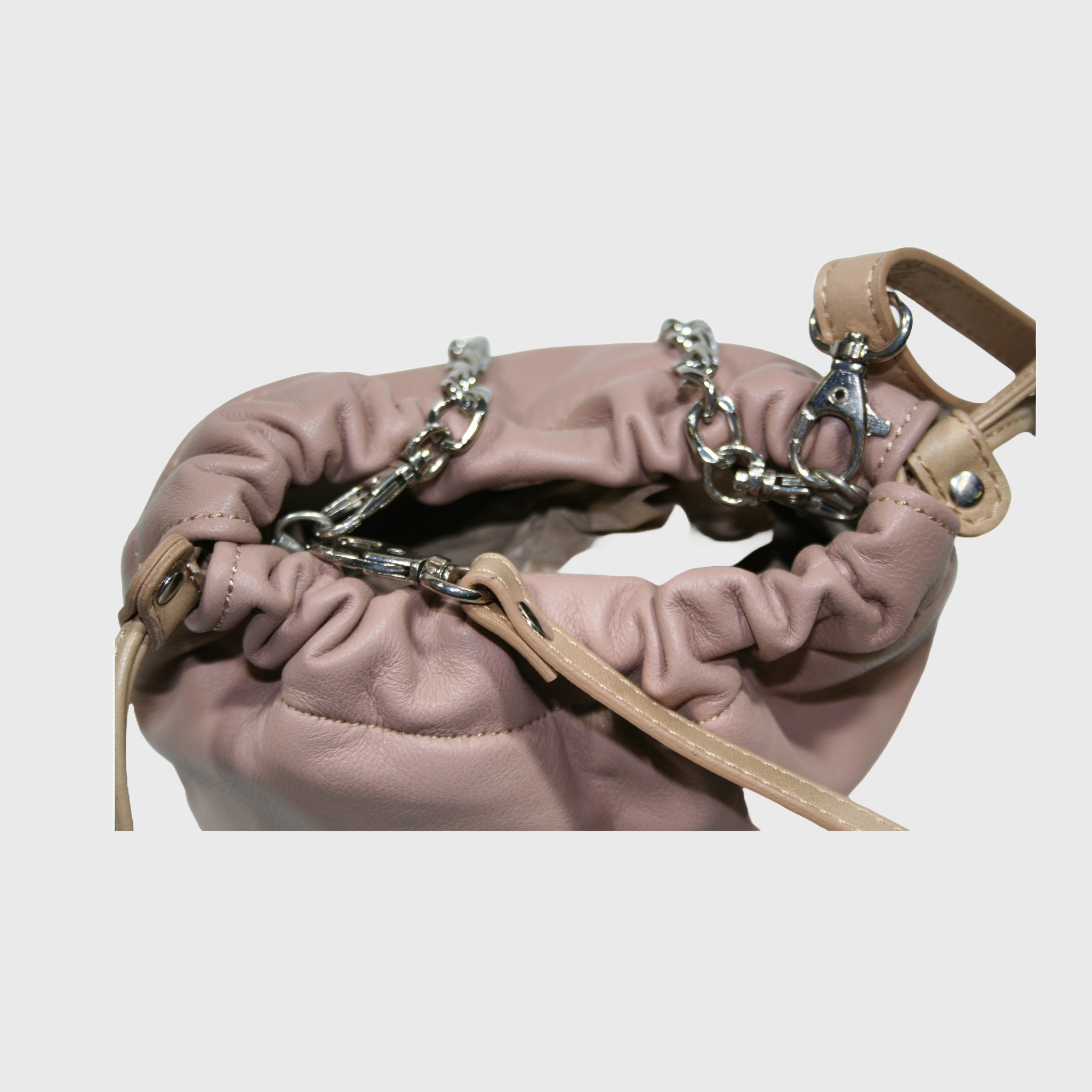 Borsa donna, borsa in pelle, vera pelle, Sacchetto Rosa, artigianato italiano, Pelle Nuda Milano