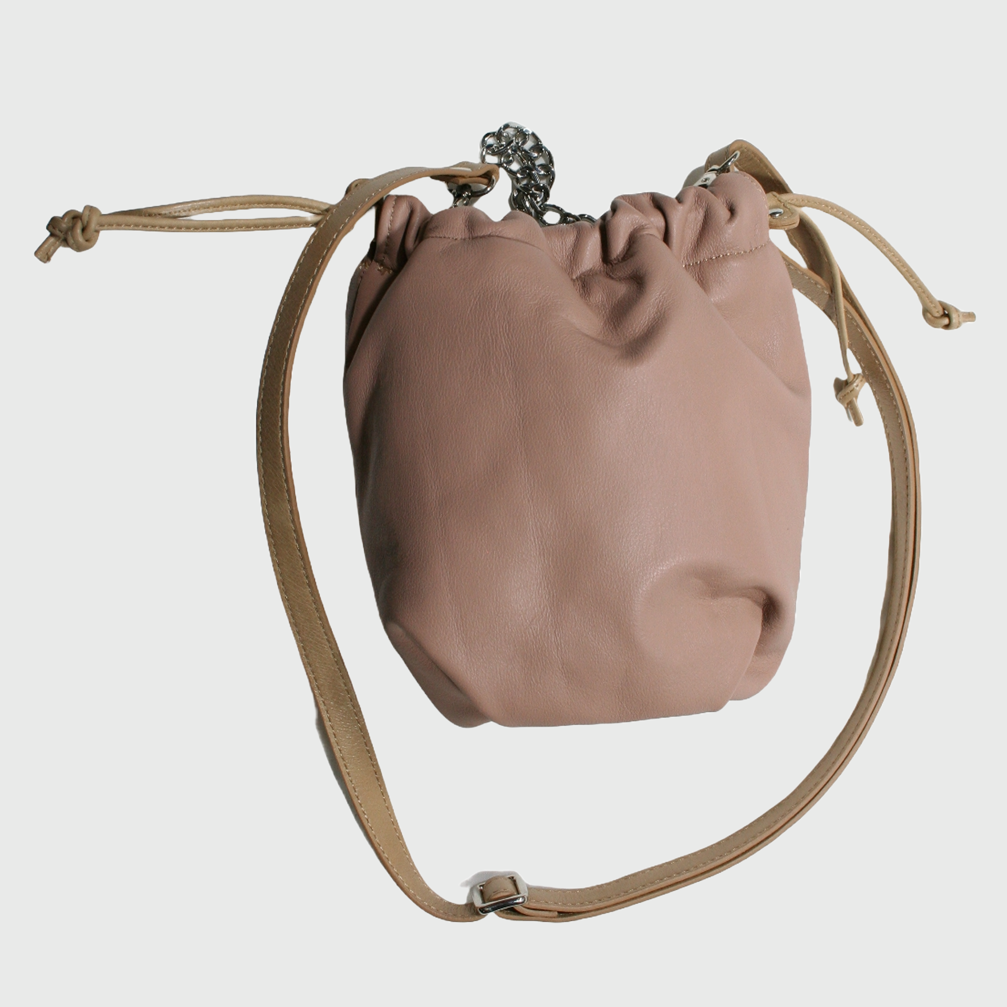 Borsa donna, borsa in pelle, vera pelle, Sacchetto Rosa, artigianato italiano, Pelle Nuda Milano