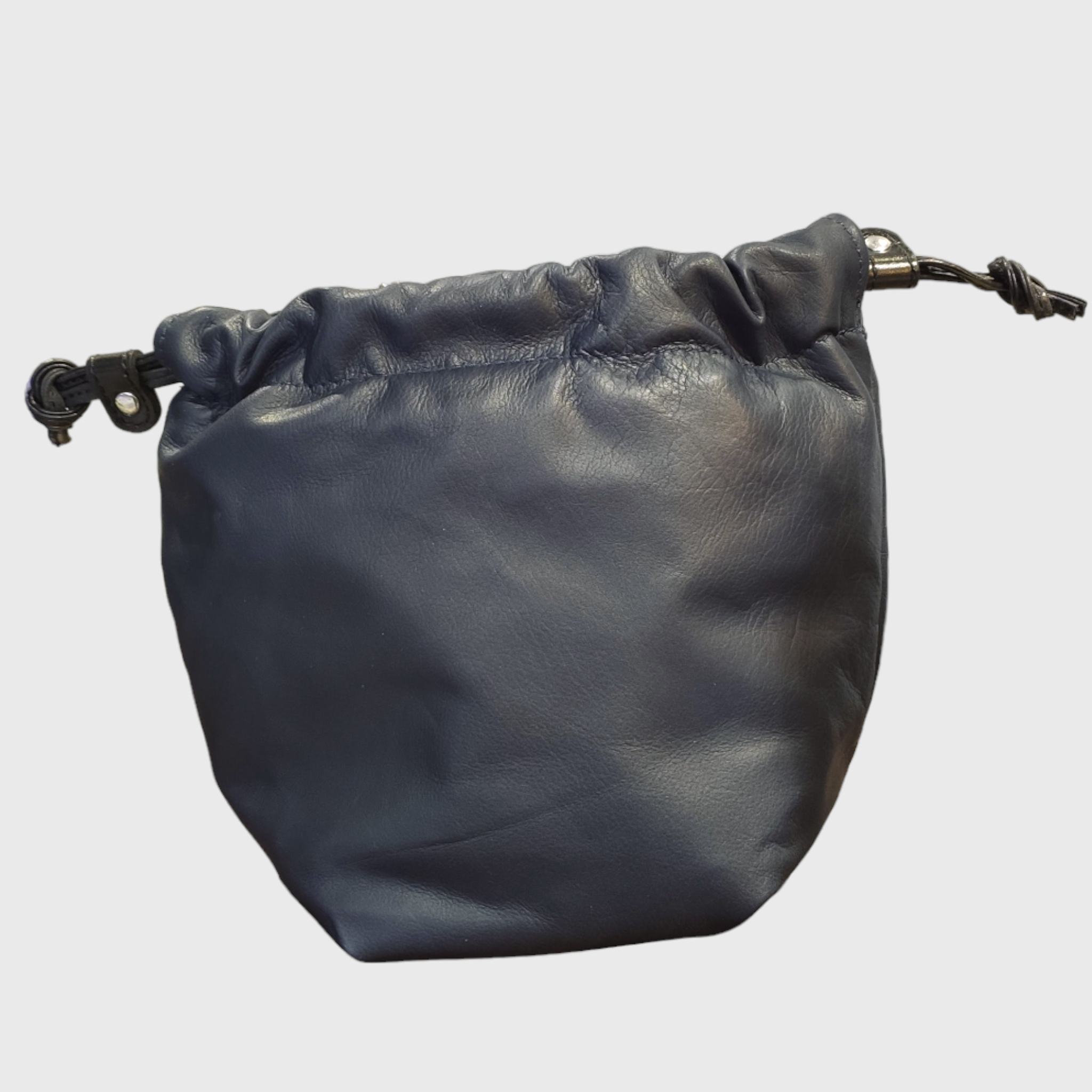 Borsa donna, borsa in pelle, vera pelle, Sacchetto blu, artigianato italiano, Pelletteria elle Nuda Milano