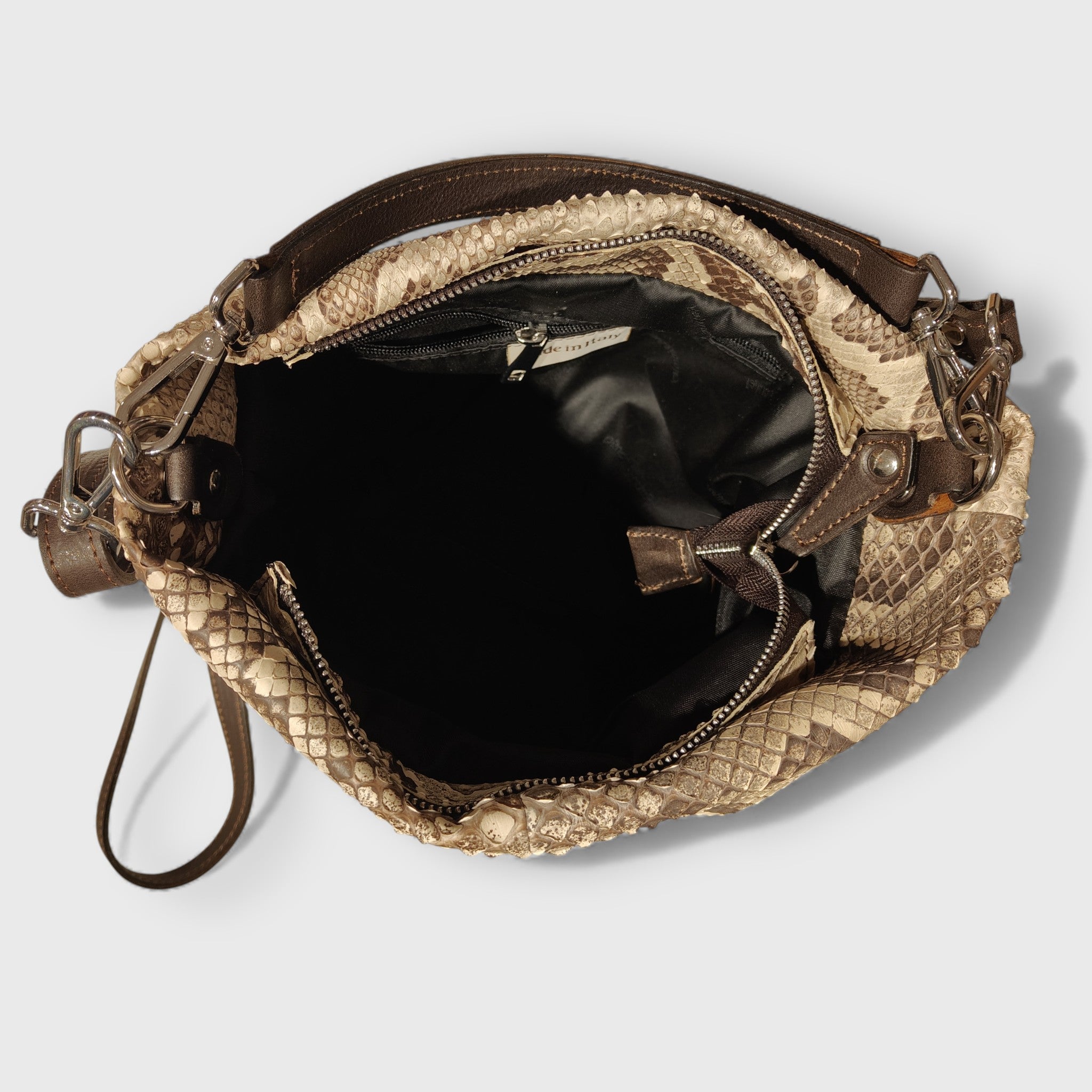 Pelletteria Pelle Nuda Milano, Artigianato Italiano, Vera pelle, Negozio Borse donna, Sara pitone