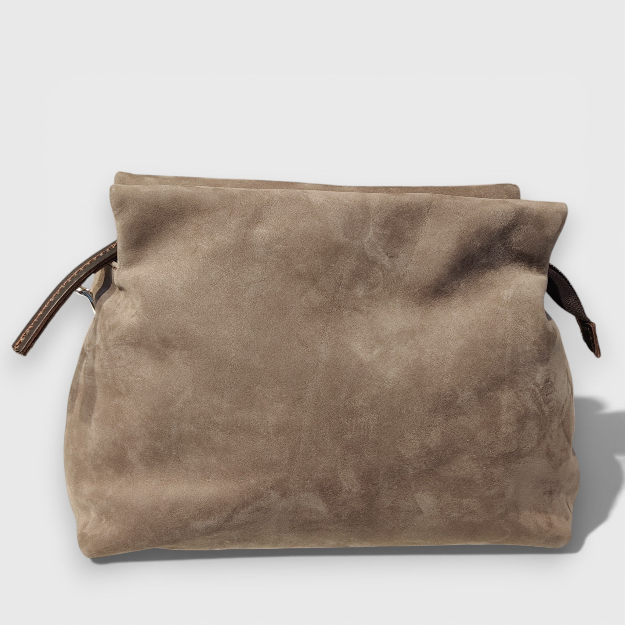 Pelletteria Pelle Nuda Milano, Artigianato italiano, Vera pelle, Negozio borse donna, Sbuffo marrone nabuk