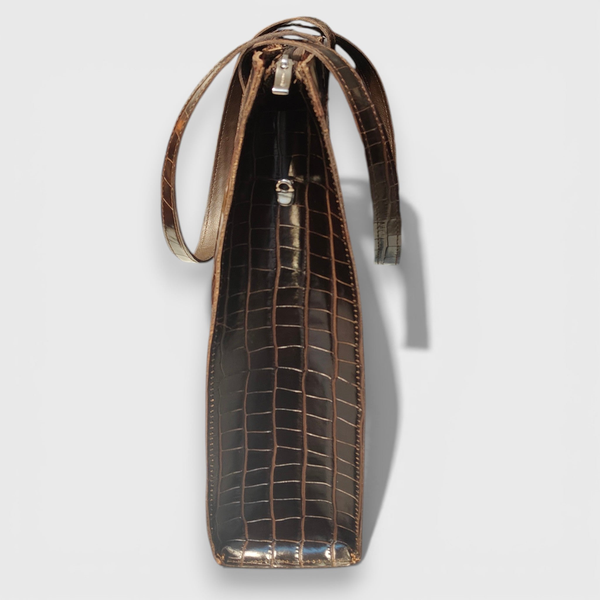 Pelletteria Pelle Nuda Milano, Artigianato Italiano, Vera pelle, Negozio borse donna, Simona marrone cocco