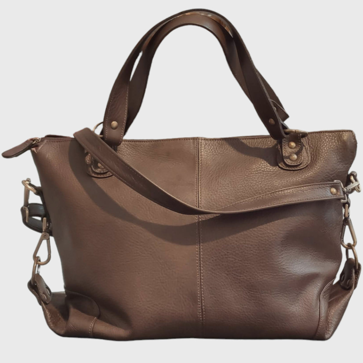 Borsa donna, borsa in pelle, vera pelle, Torino marrone, artigianato italiano, Pelletteria Pelle Nuda Milano