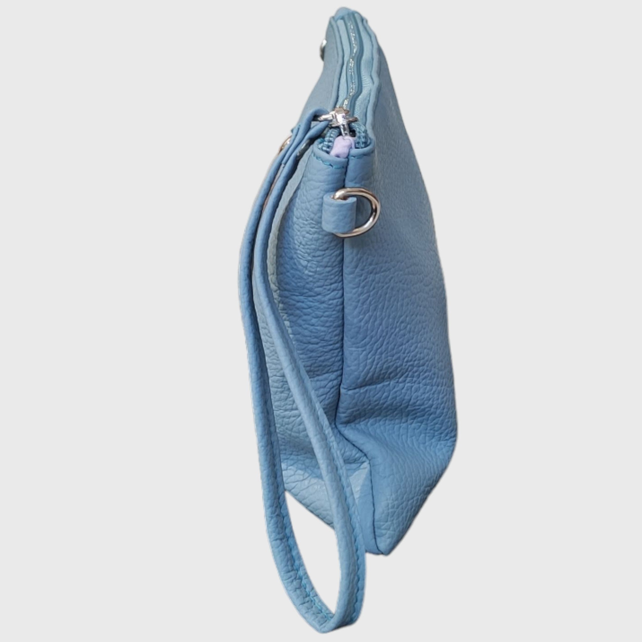 Pelletteria Pelle Nuda Milano, Artigianato italiano, vera belle, borsa donna, tracolla asv celeste