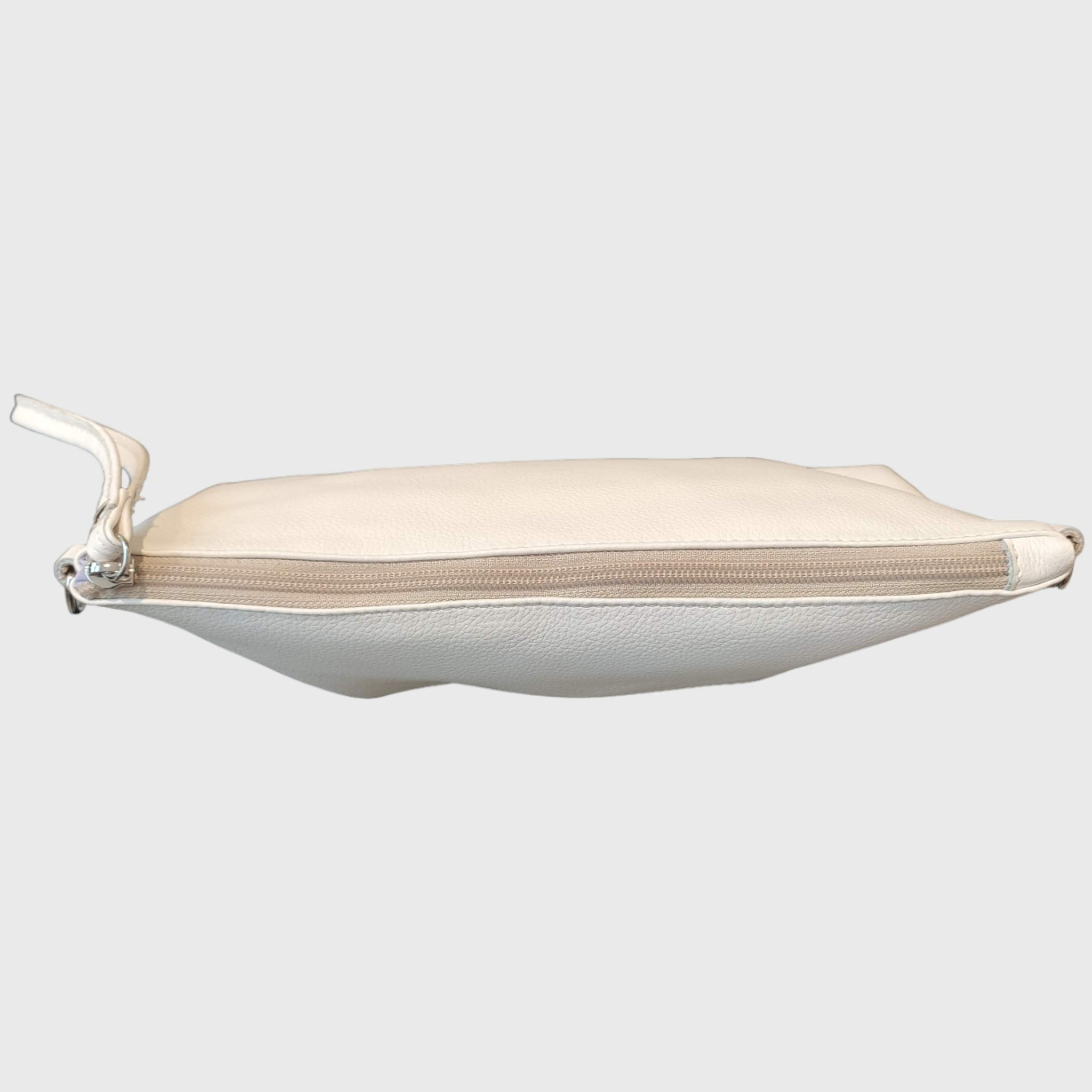 Pelletteria Pelle Nuda Milano, Artigianato italiano, vera pelle, borsa donna, tracolla asv bianca