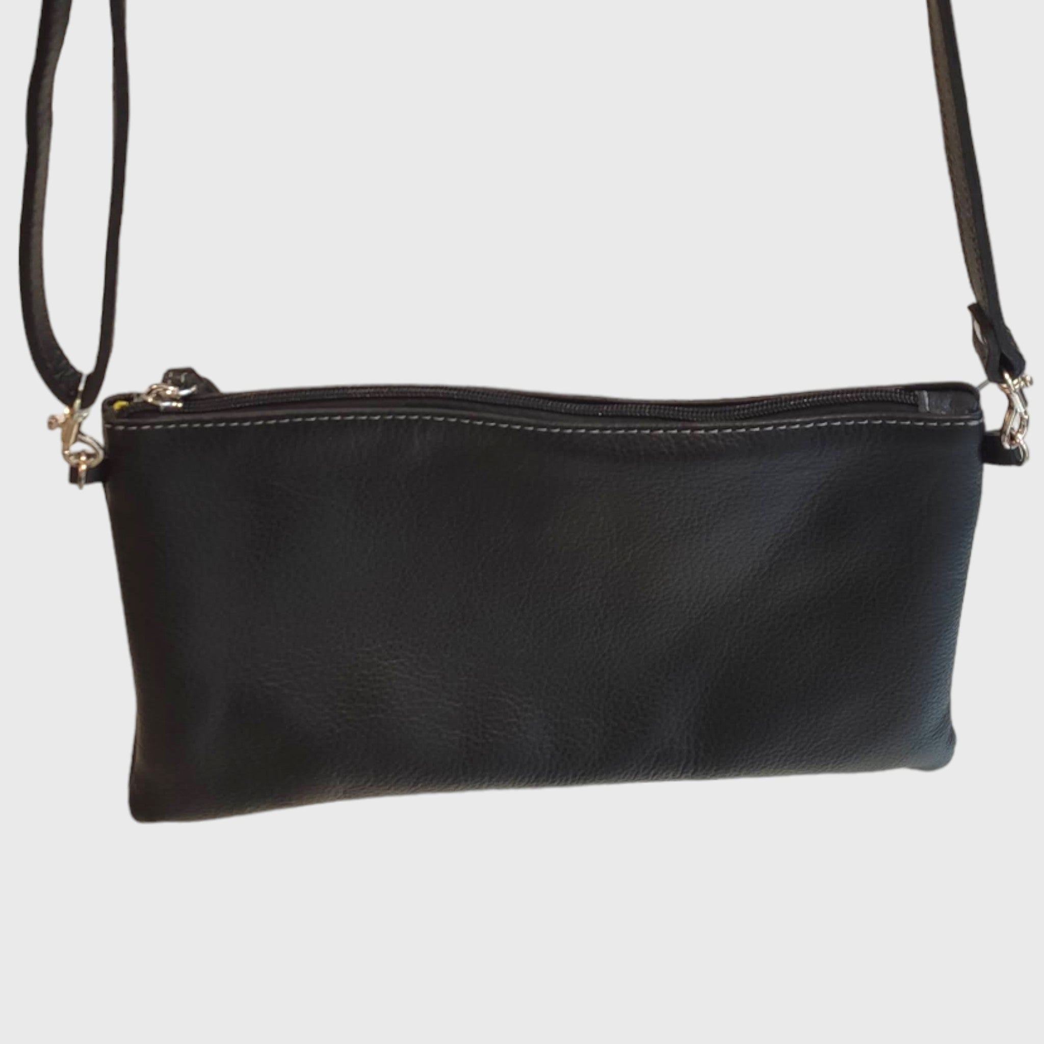 Pelletteria Pelle Nuda Milano, Artigianato italiano, vera pelle, borsa donna, tracolla asv nera