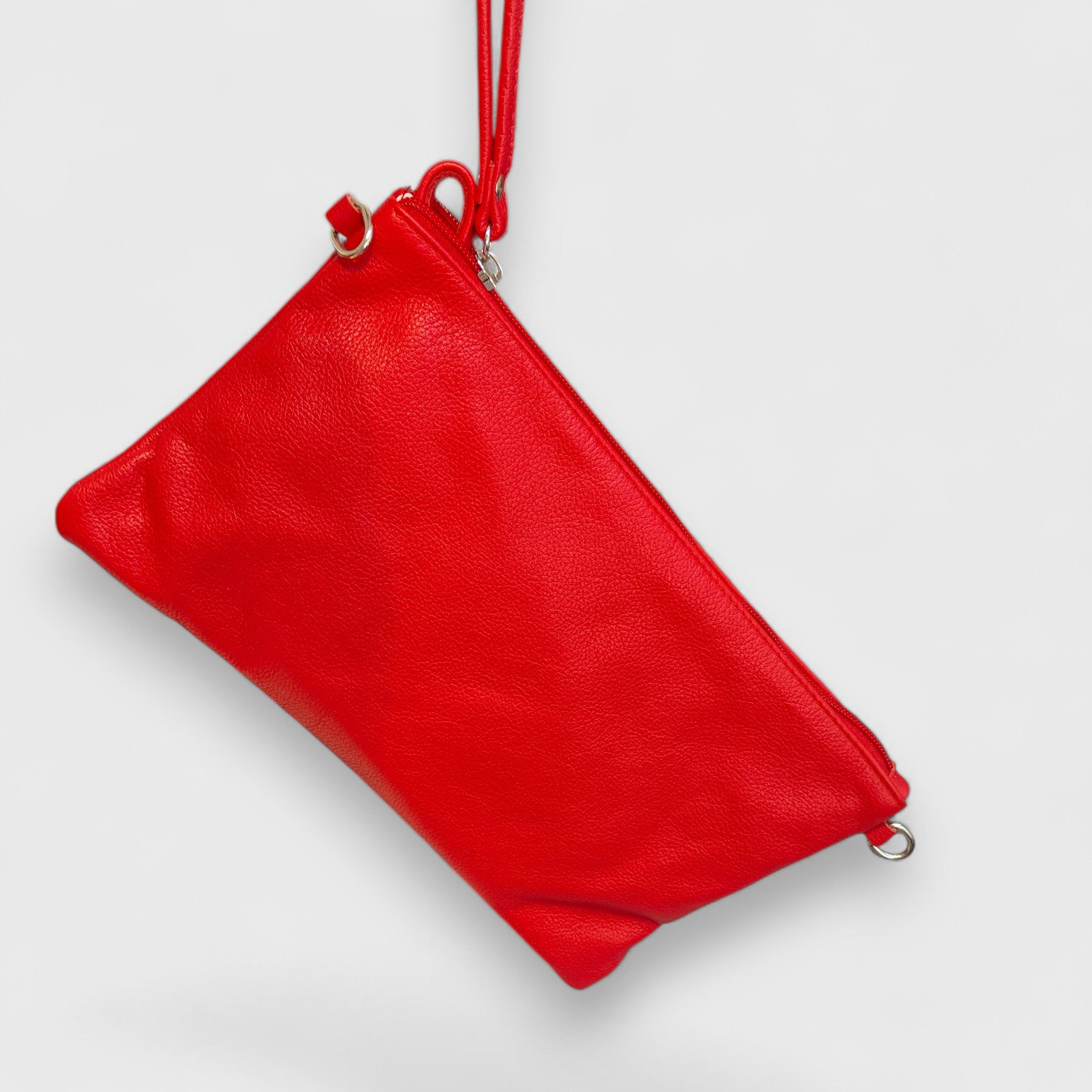 Pelletteria Pelle Nuda Milano, Vera pelle italiana, Negozio borse donna, Tracolla ASV rosso