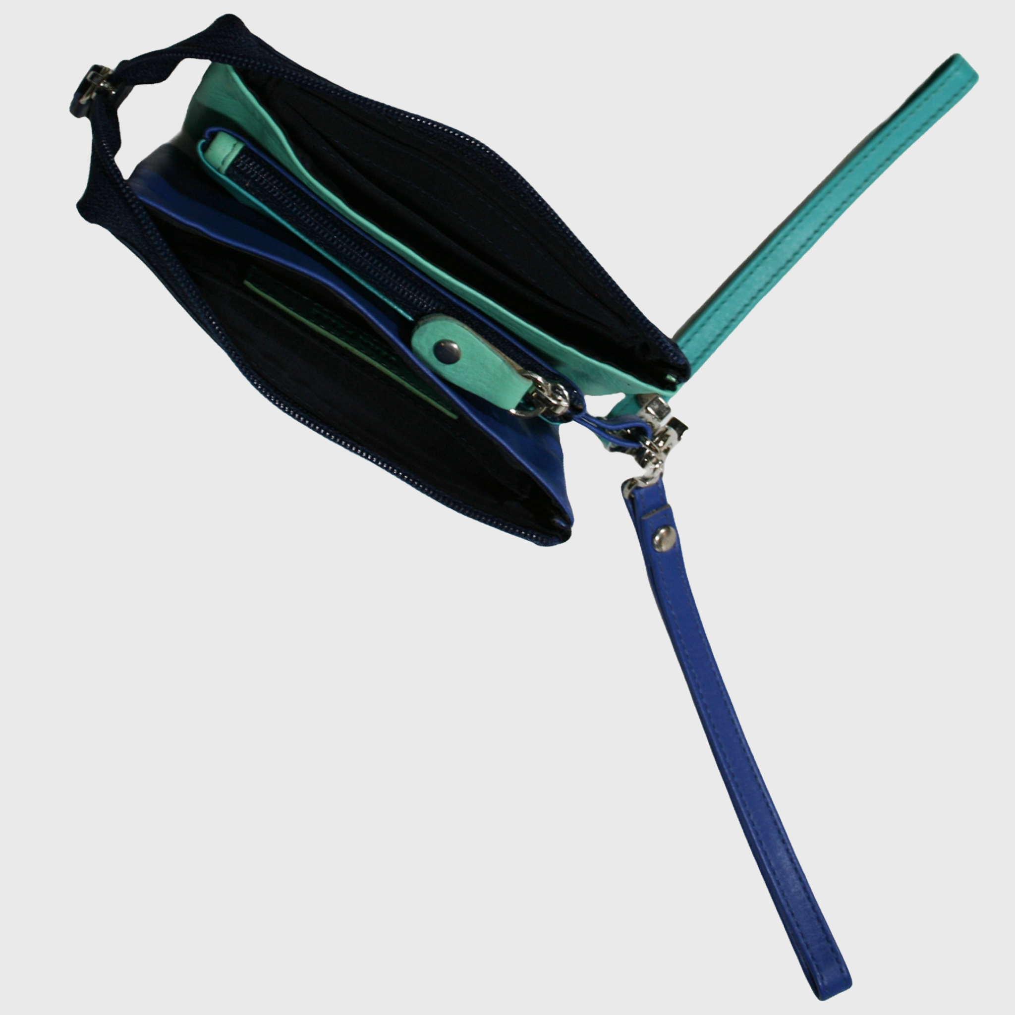 Trousse donna, borsa in pelle, vera pelle, Multicolor, artigianato italiano, Pelle Nuda Milano