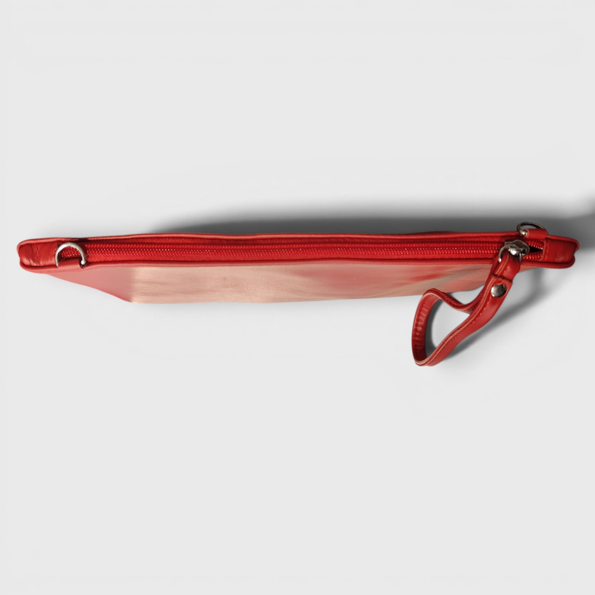Pelletteria Pelle Nuda Milano, Vera pelle Italiana, Negozio borse donna, Trousse Clara rosso