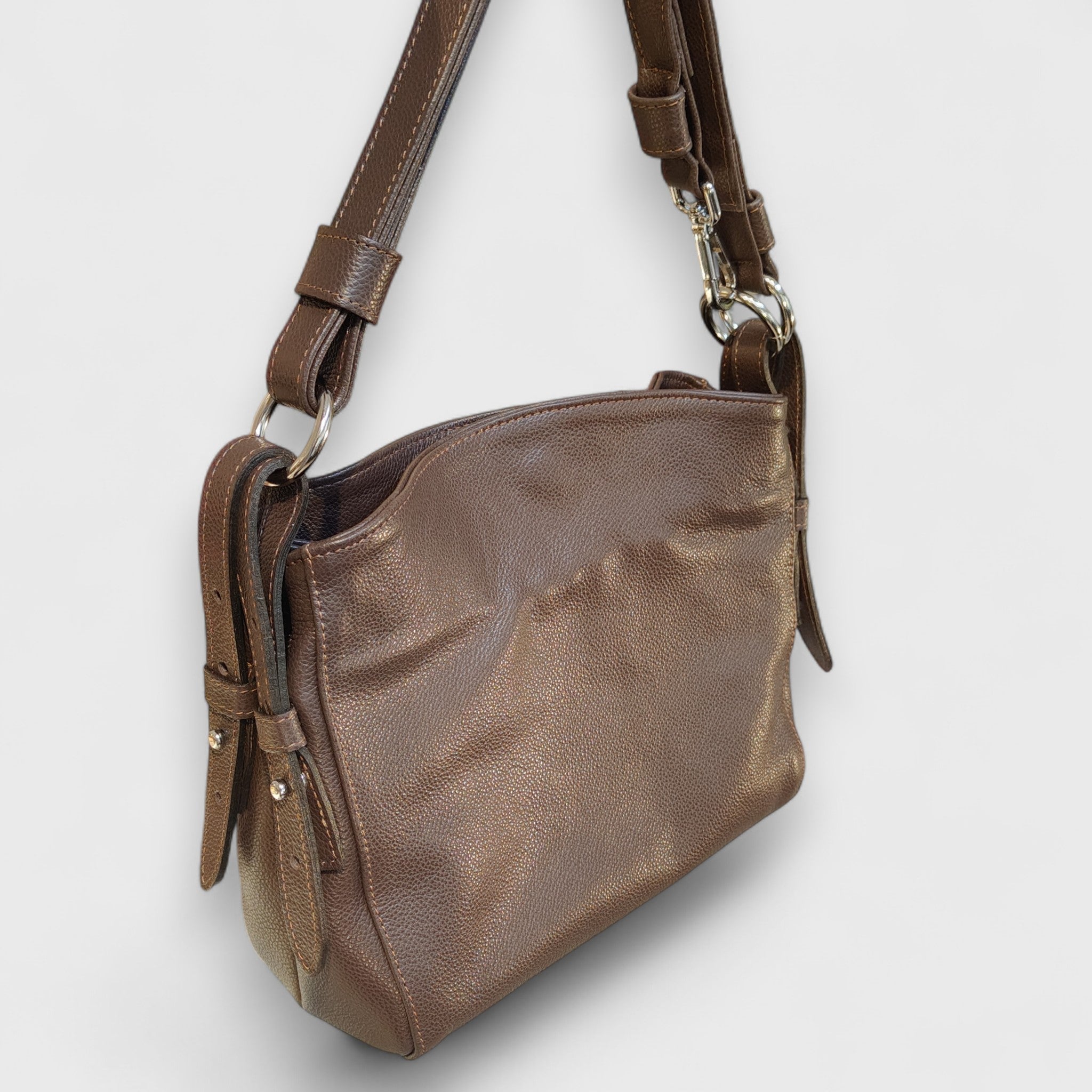 Pelletteria Pelle Nuda Milano, Artigianato Italiano, Vera Pelle, Negozio borse donna, Valery marrone