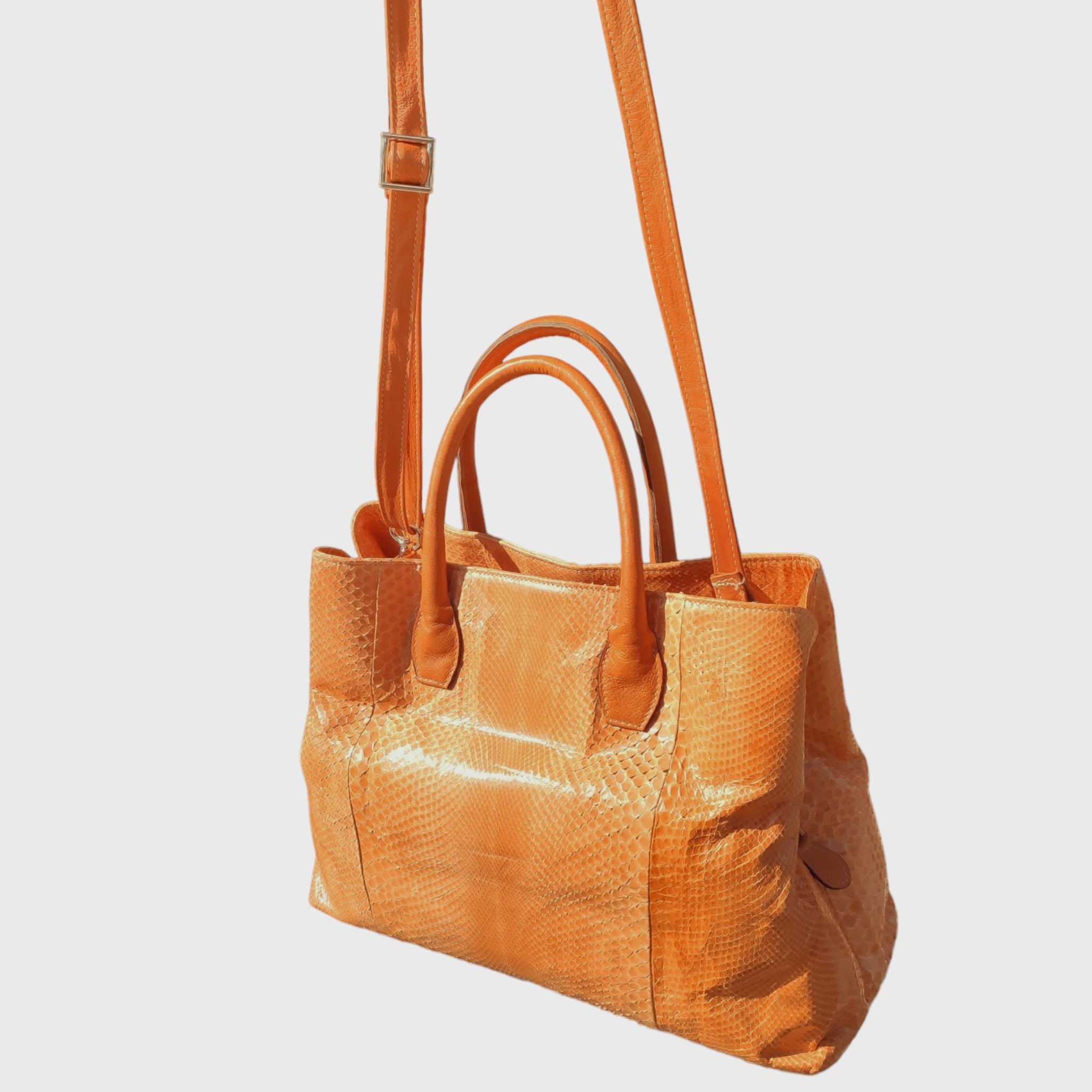 Borsa in pelle, borsa in pelle, vera pelle, Venezia pitone, artigianato italiano, Pelle Nuda Milano