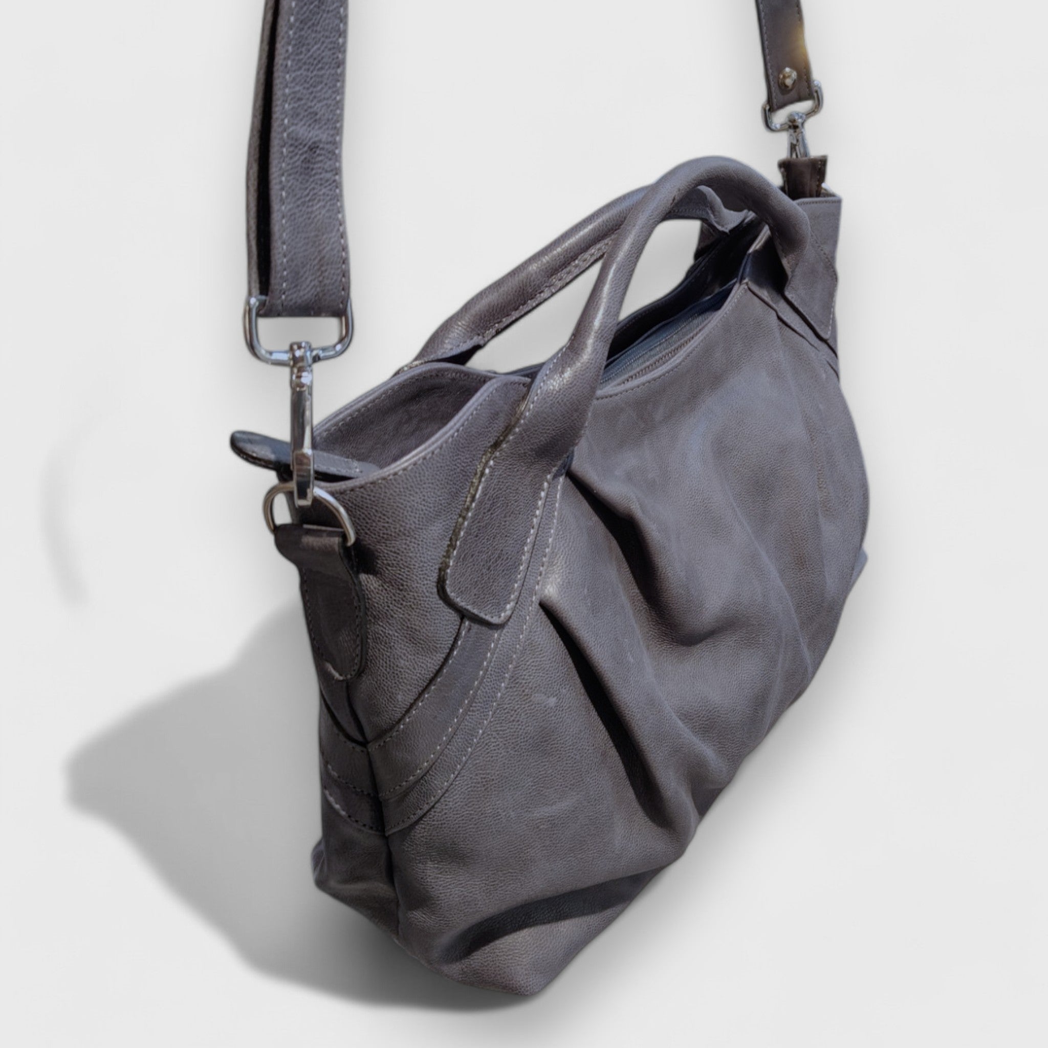 Pelletteria Pelle Nuda Milano, Artigianato Italiano, Vera pelle, Borsa donna, Veronica blu