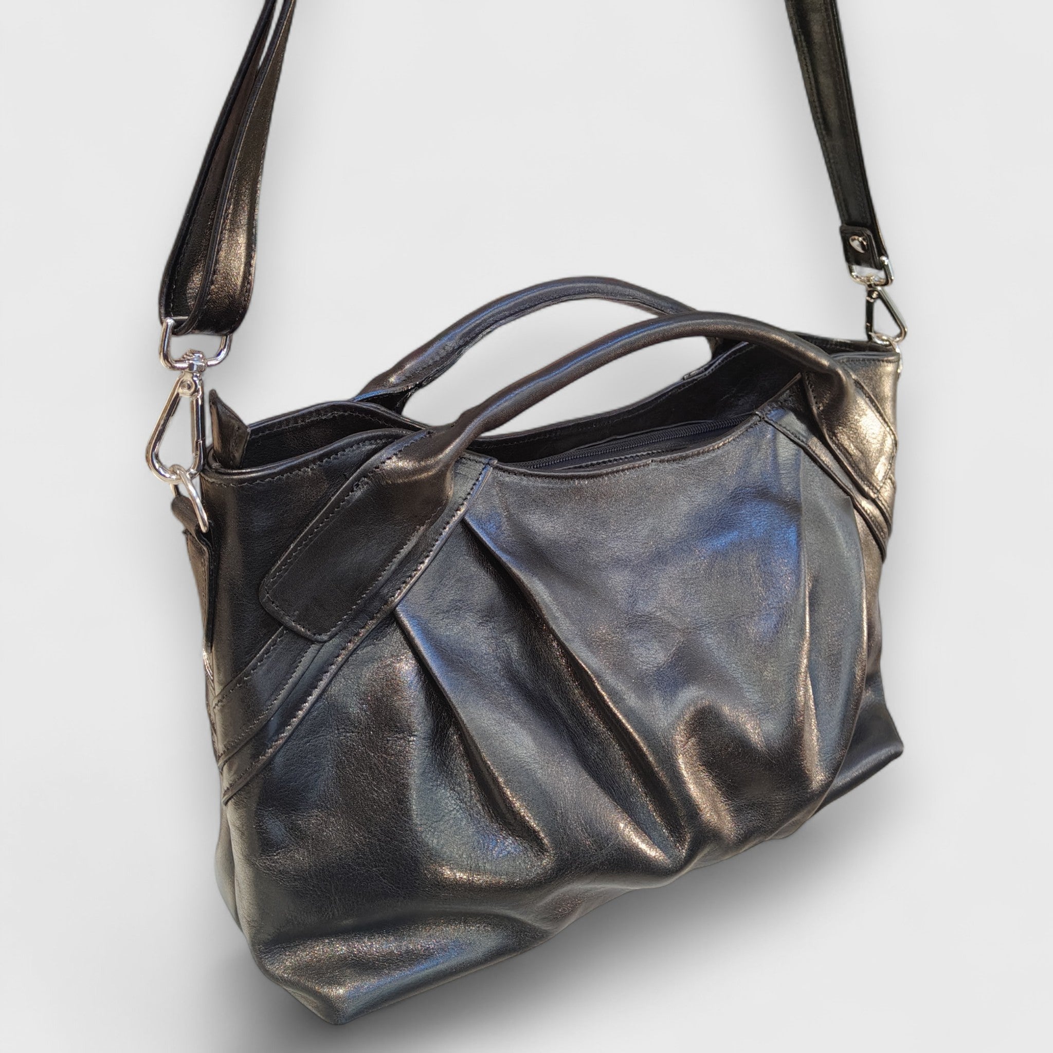 Pelletteria Pelle Nuda Milano, Artigianato italiano, Vera pelle, Negozio borse donna, Veronica nero