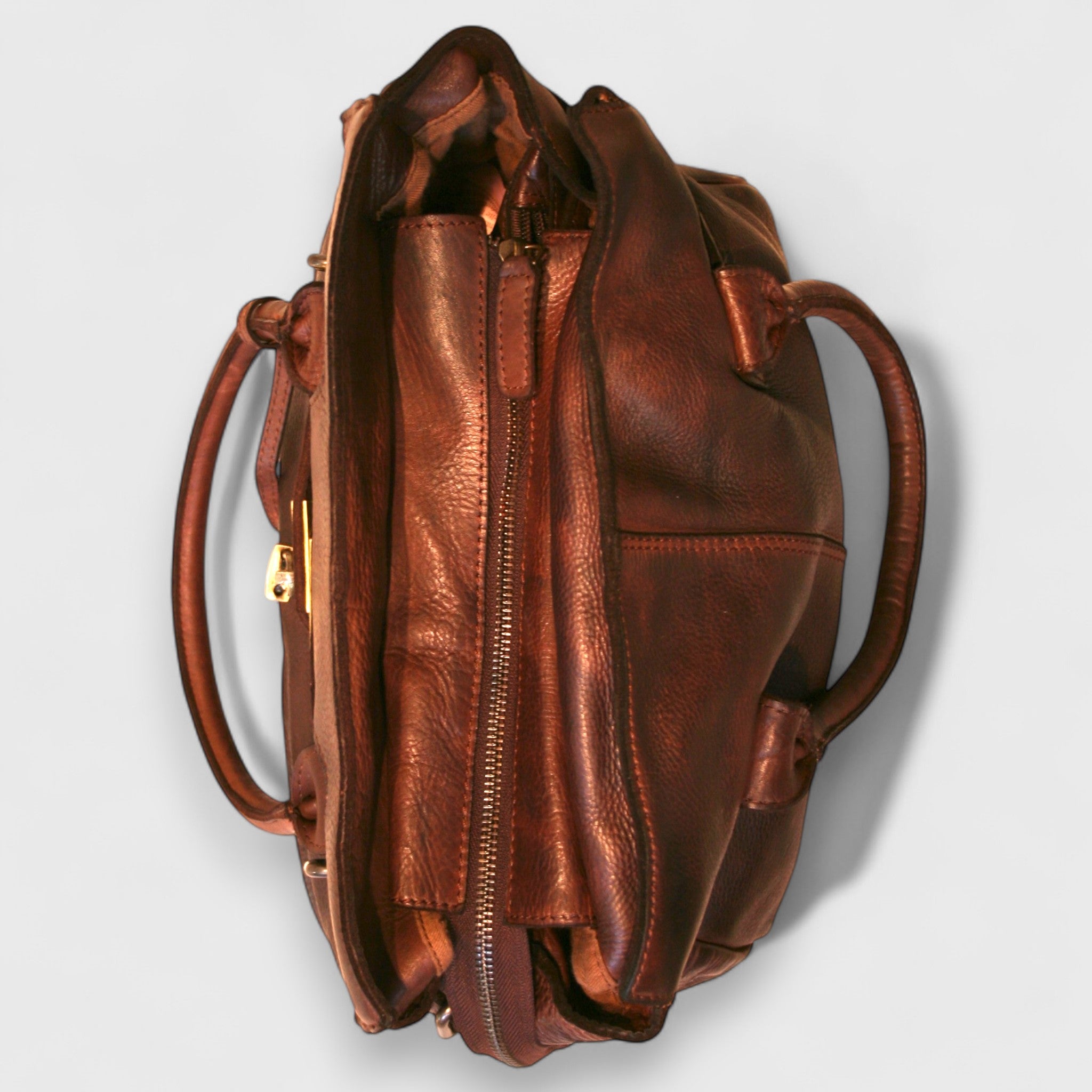 Pelletteria Pelle Nuda Milano, Artigianato Italiano, Vera pelle, Negozio borse donna, Vip cuoio lavato marrone