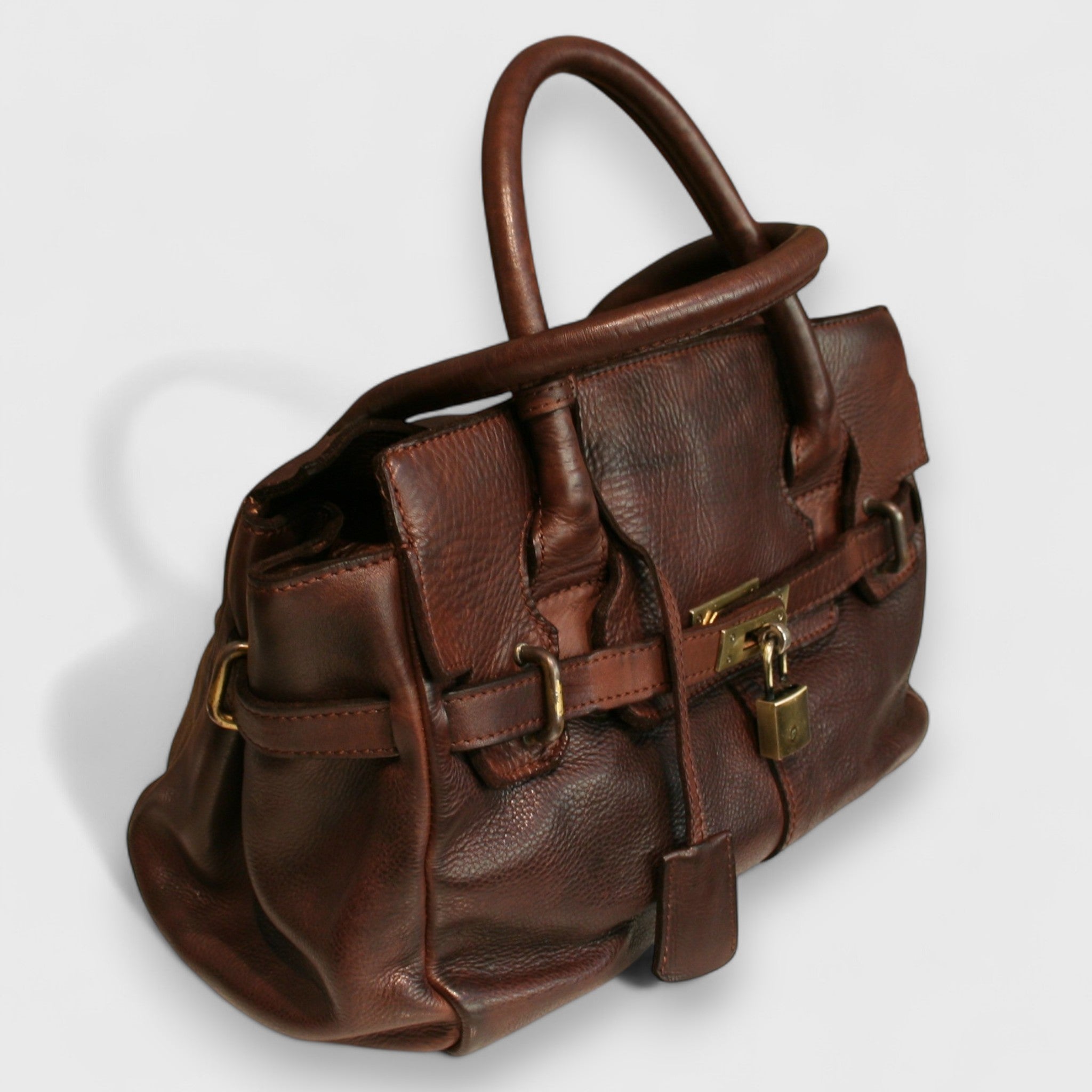Pelletteria Pelle Nuda Milano, Artigianato Italiano, Vera pelle, Negozio borse donna, Vip cuoio lavato marrone