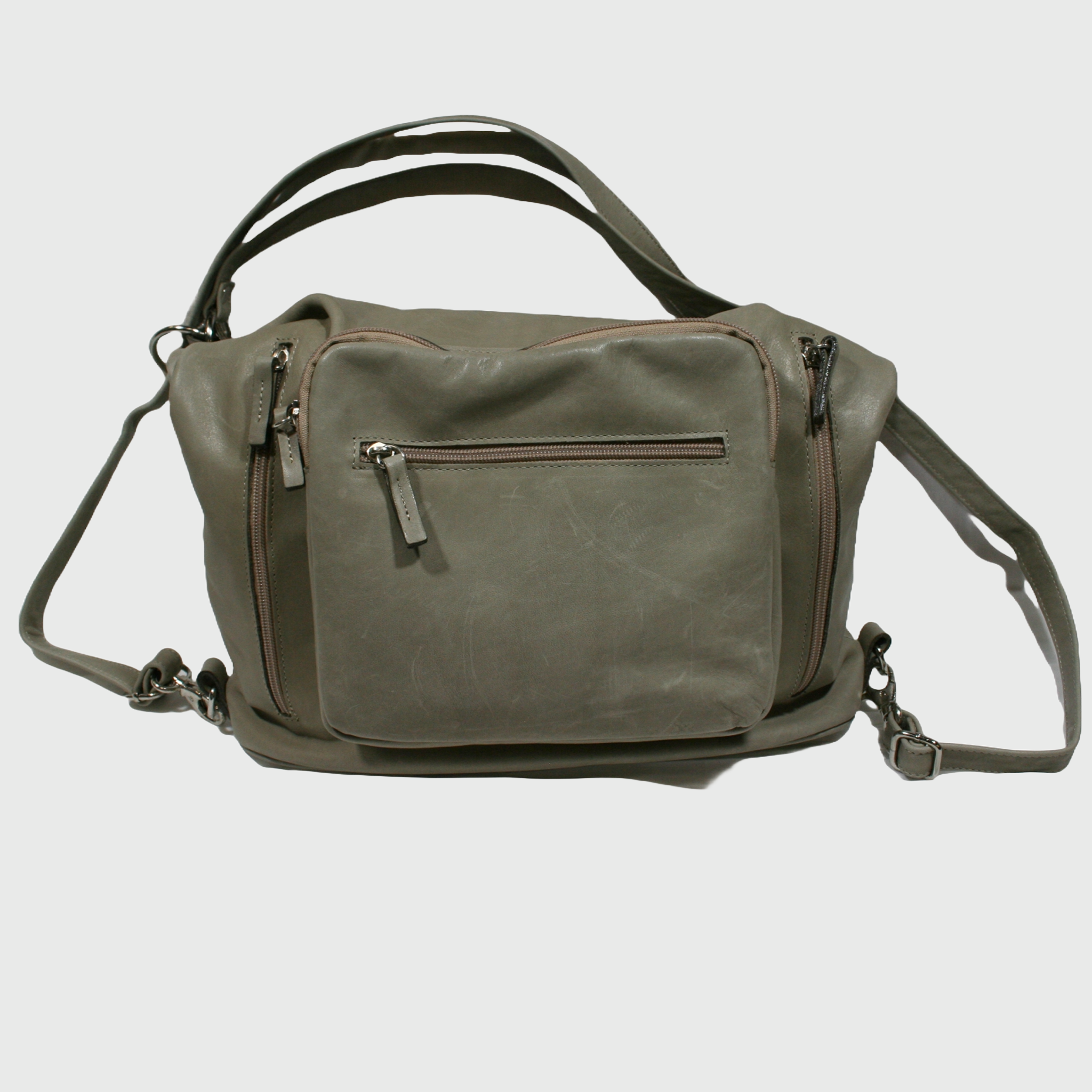 Borsa donna, borsa in pelle, vera pelle, Zaino Nuovo grigio, artigianato italiano, Pelle Nuda