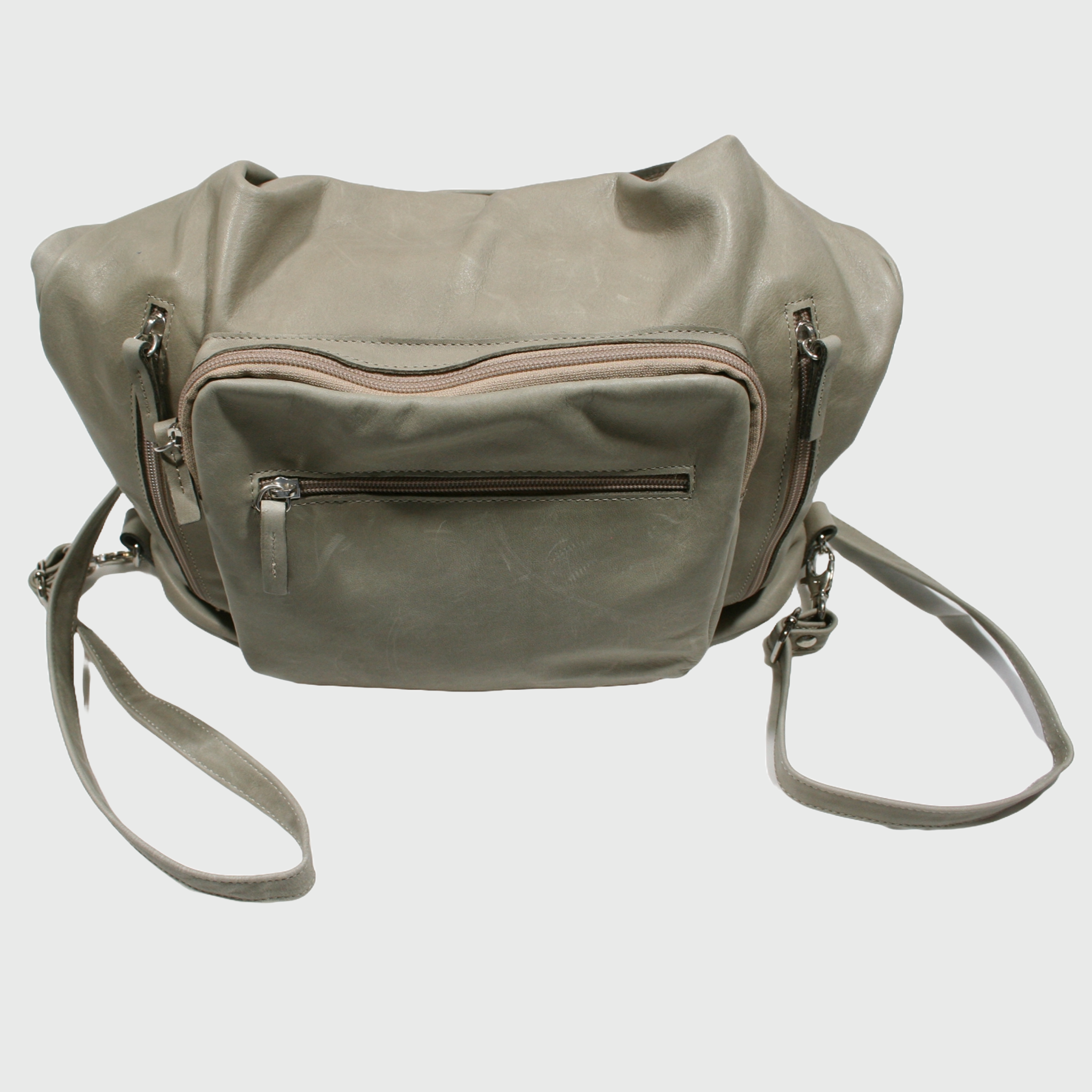Borsa donna, borsa in pelle, vera pelle, Zaino Nuovo Grigio, artigianato italiano, Pelle Nuda