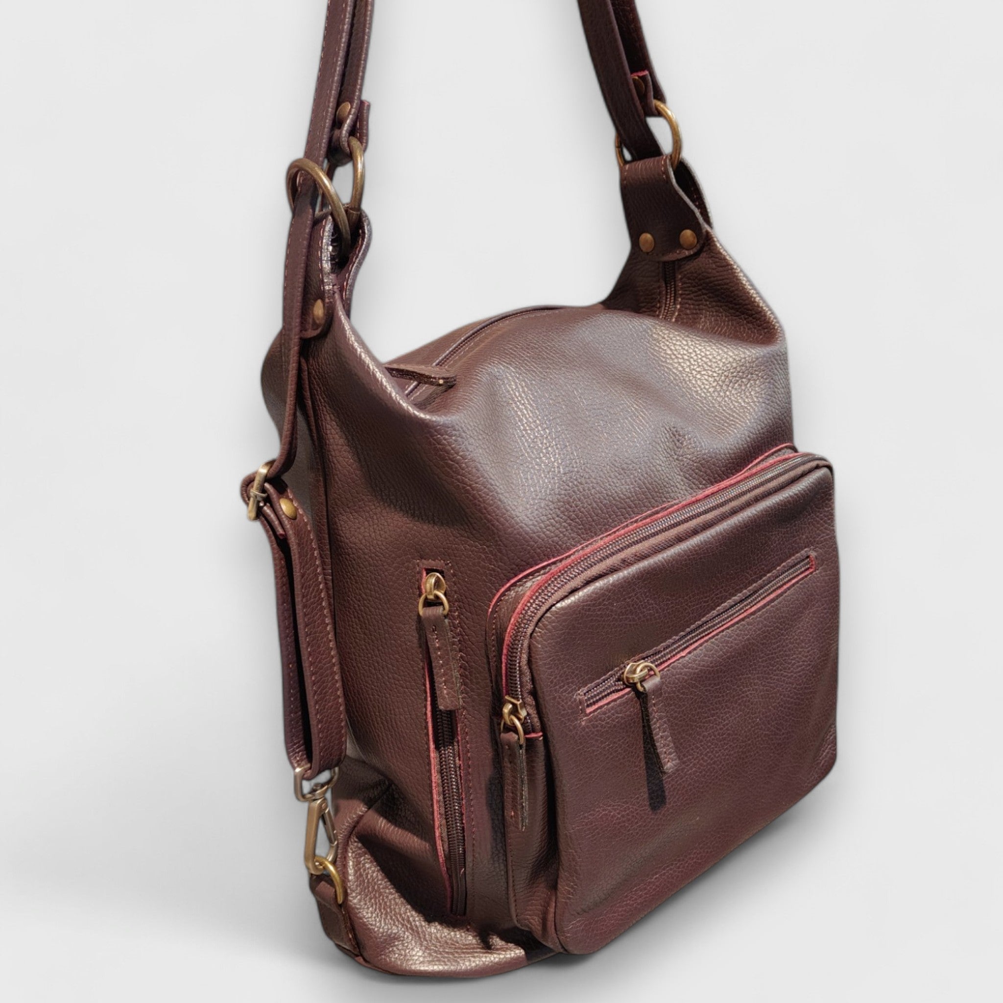 Pelletteria Pelle Nuda Milano, Vera pelle, Artigianato italiano, borsa donna, Borsa zaino 2024 viola