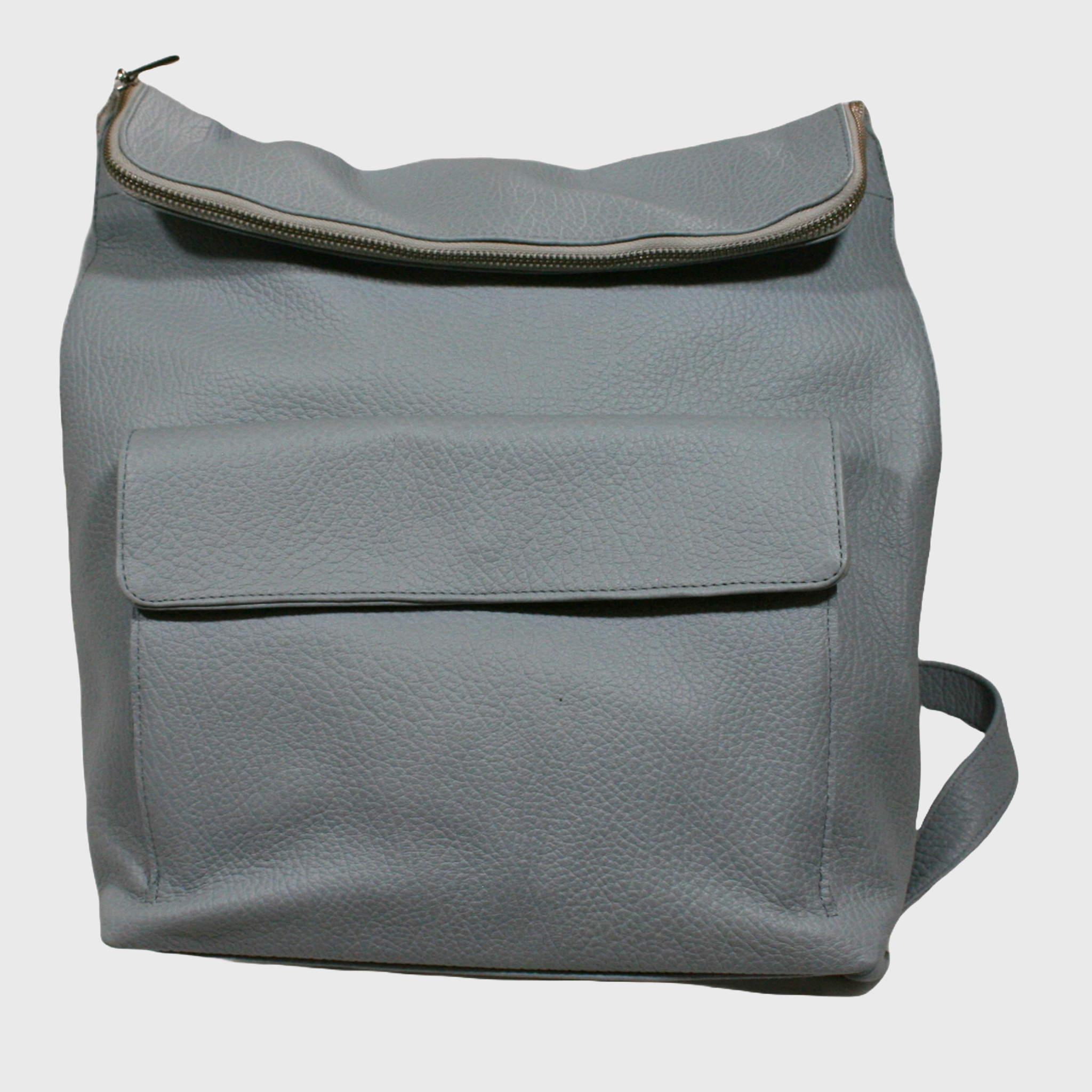 Borsa donna, borsa in pelle, vera pelle, Zaino Cerniera azzurro, artigianato italiano, Pelle Nuda