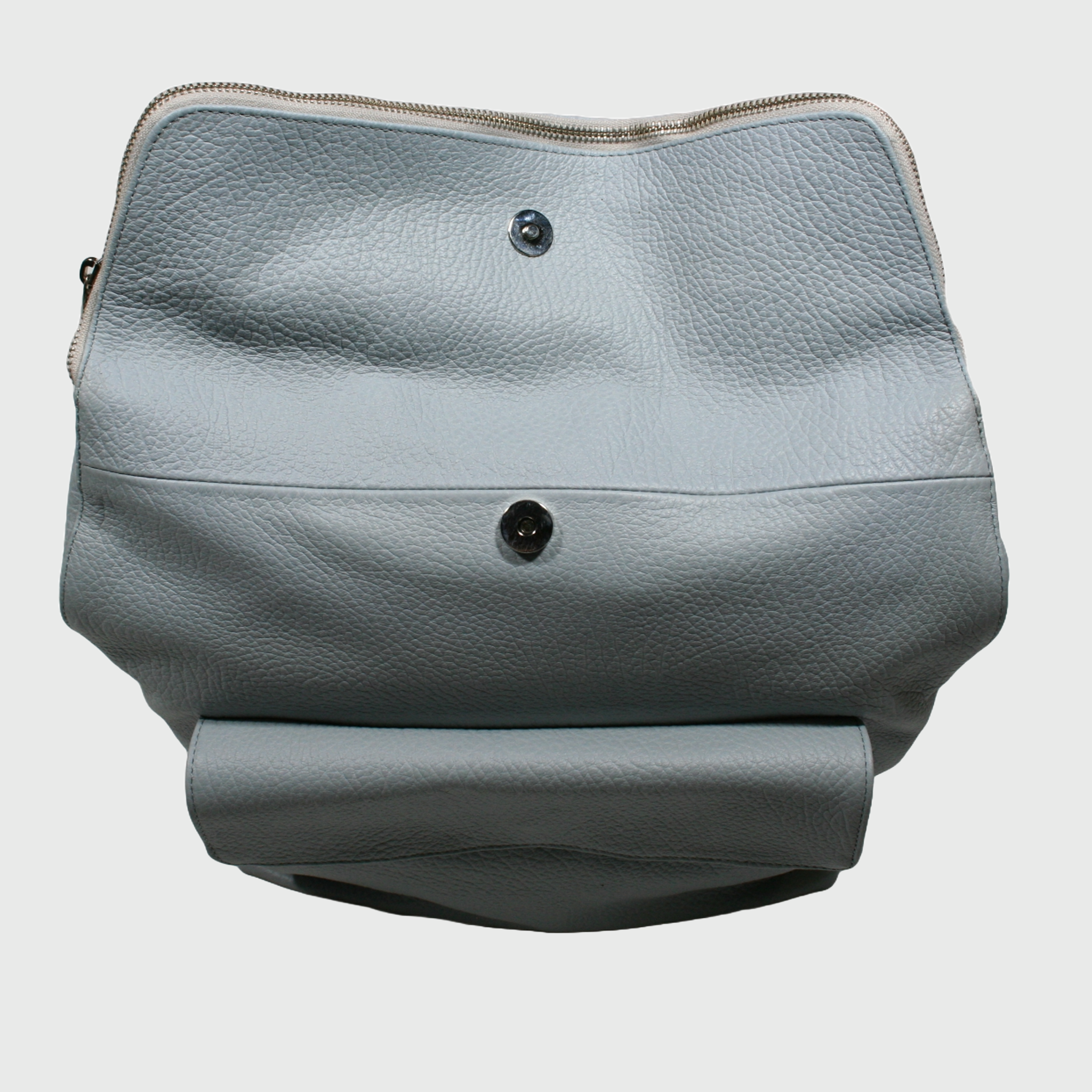 Borsa donna, borsa in pelle, vera pelle, Zaino Cerniera azzurro, artigianato italiano, Pelle Nuda