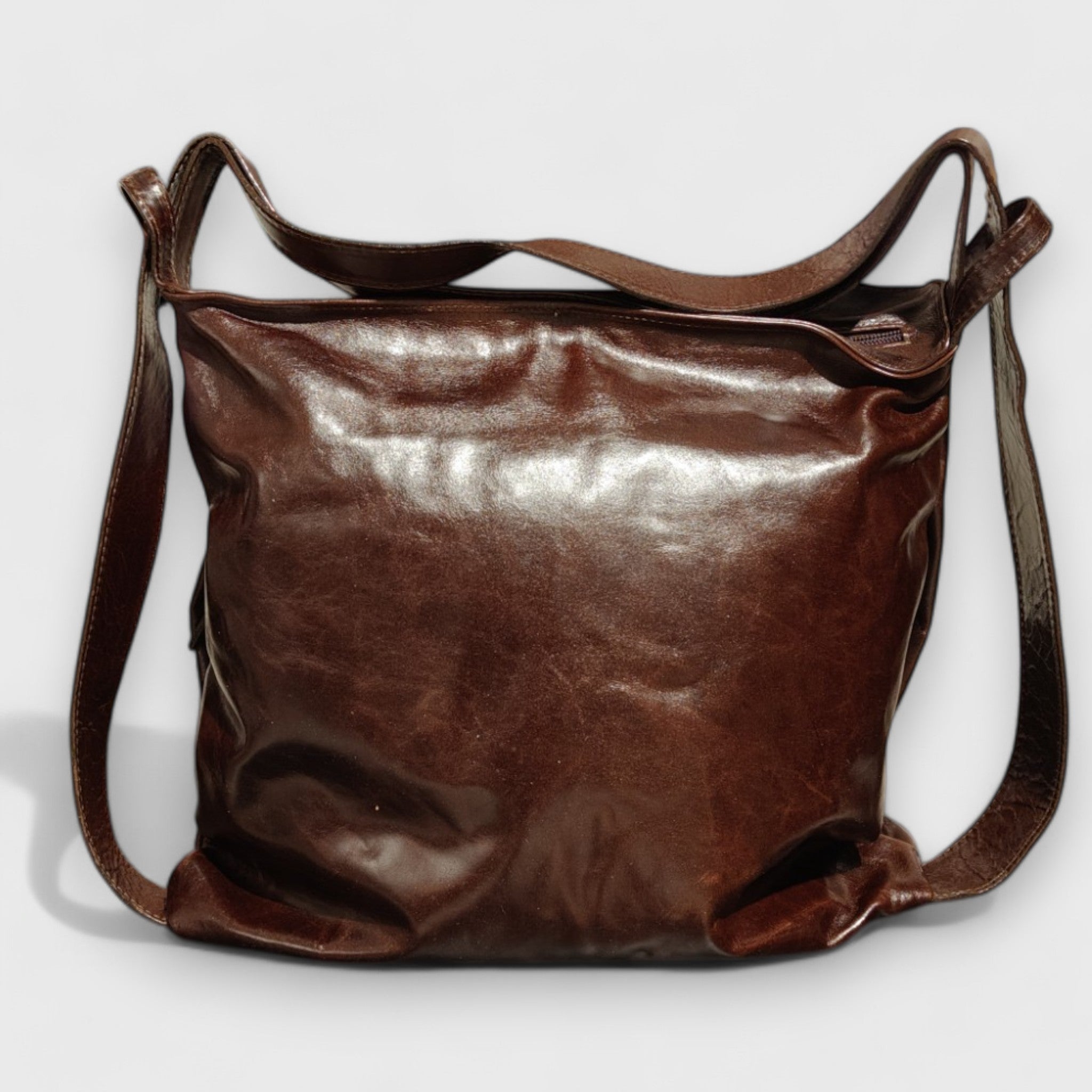 Pelletteria Pelle Nuda Milano, Artigianato Italiano, Vera pelle, Borsa donna, Zaino Roma marrone