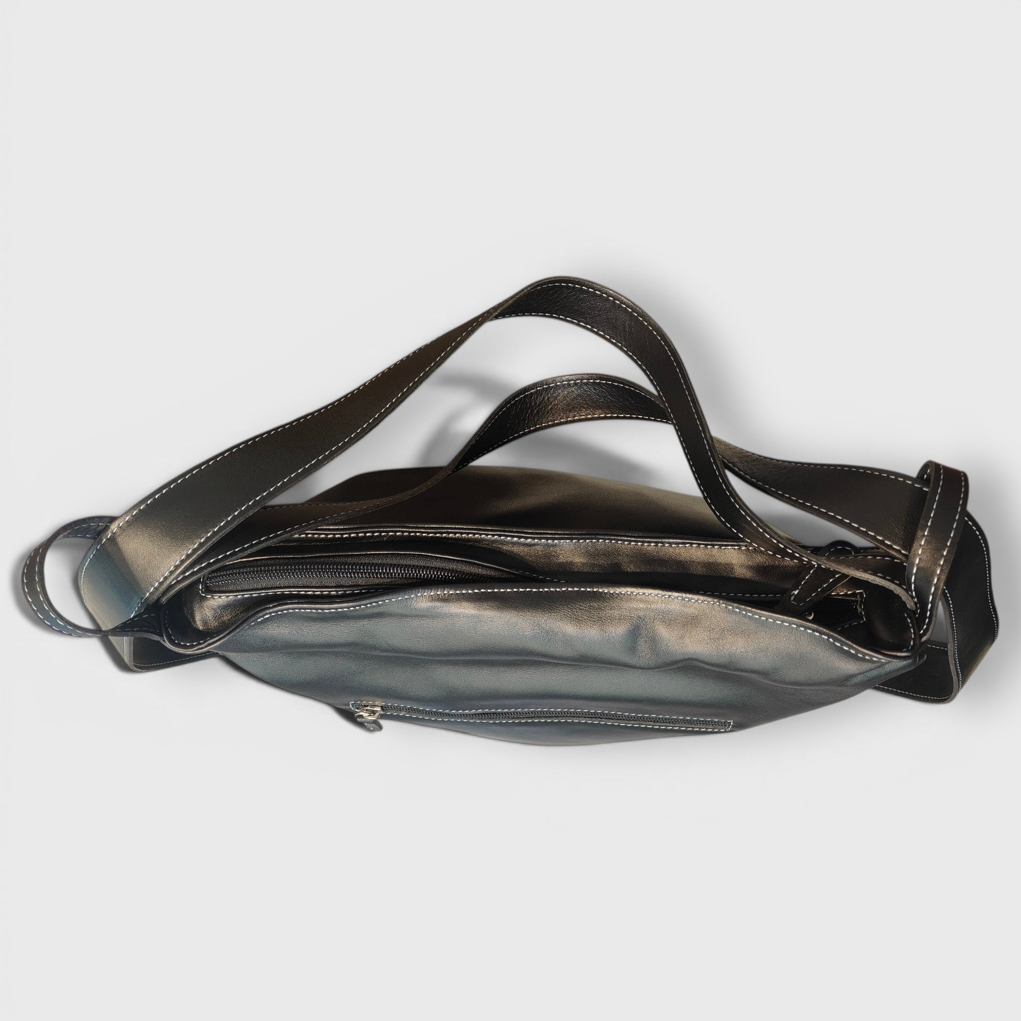 Pelletteria Pelle Nuda Milano, Vera pelle italiana, Negozio borse donna, Zaino Roma nero