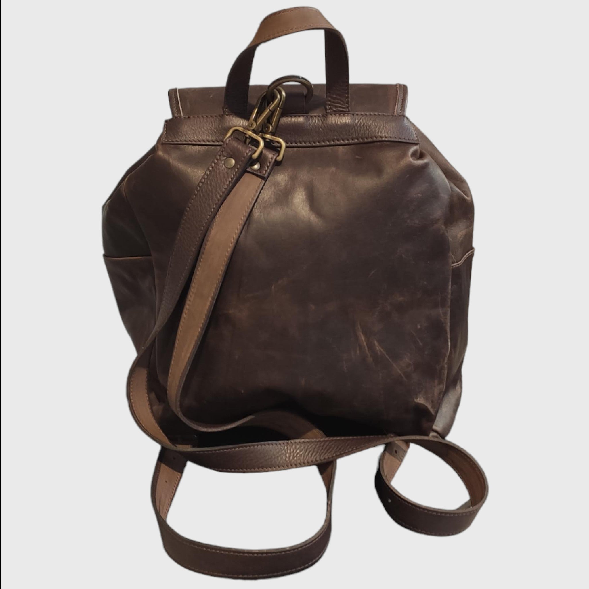 Pelletteria Pelle Nuda Milano, Zaino cuscino, Vera pelle, Artigianato italiano