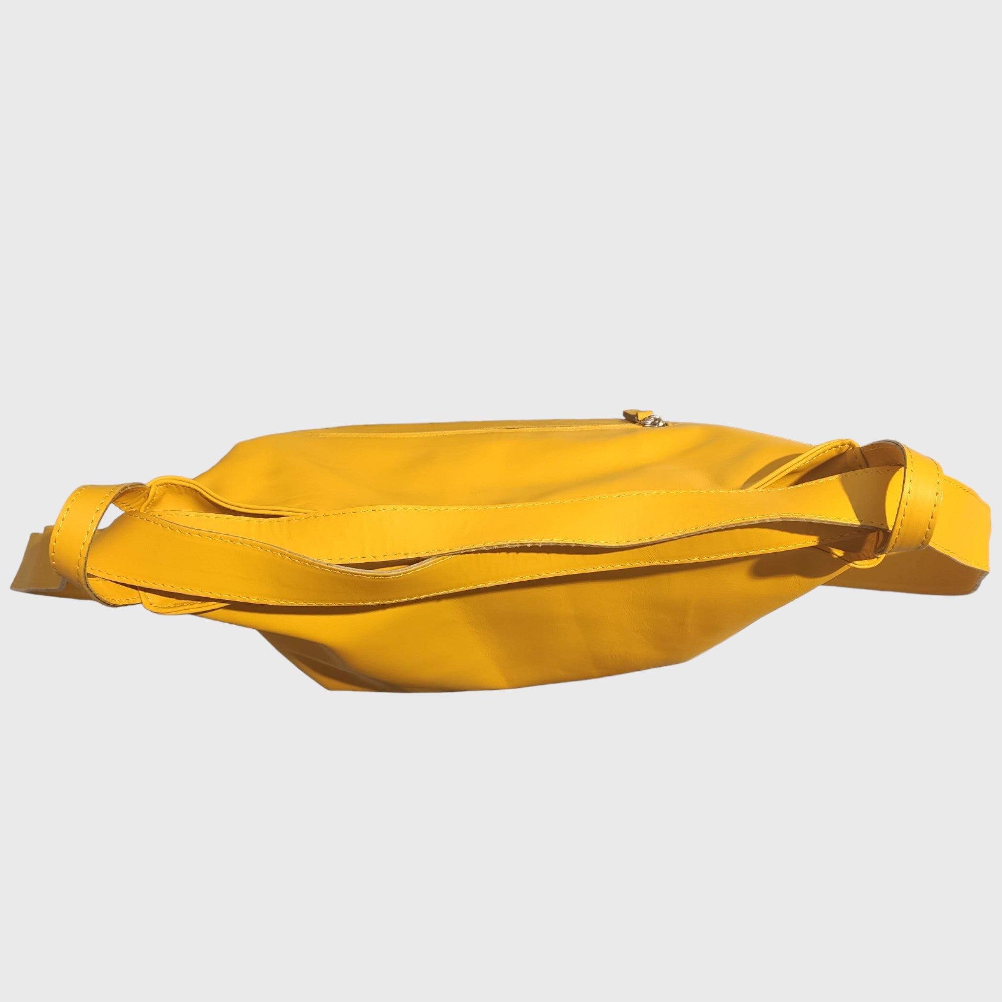 Pelletteria Pelle Nuda Milano, Artigianato Italiano, borsa donna, zaino Roma giallo, vera pelle