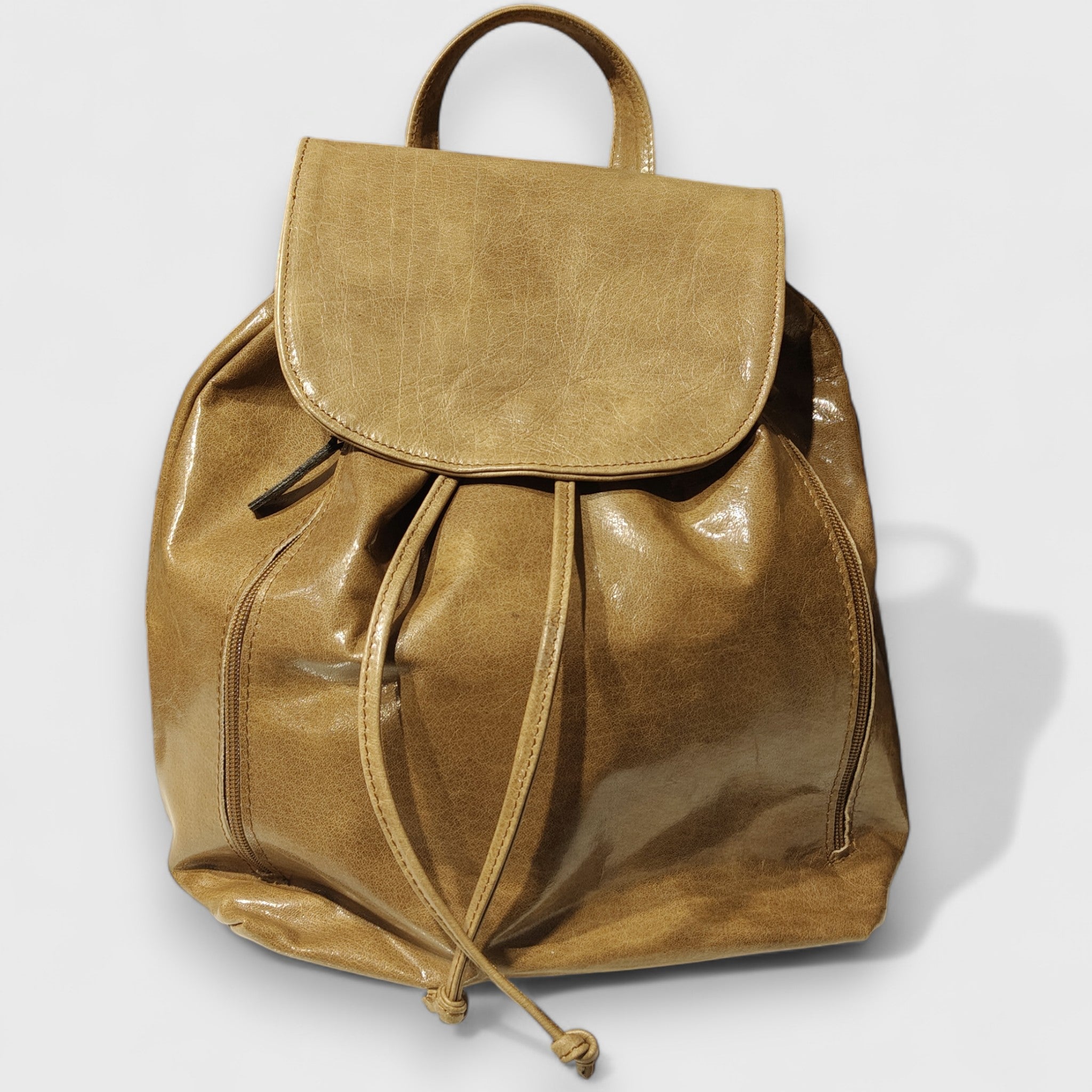 Pelletteria Pelle Nuda Milano, Artigianato Italiano, Vera pelle, borse donna uomo, Zaino Tappo verde