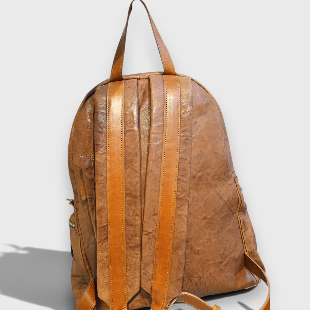 Pelletteria Pelle Nuda Milano, Vera pelle italiana, Negozio borse uomo, Zaino Venty marrone