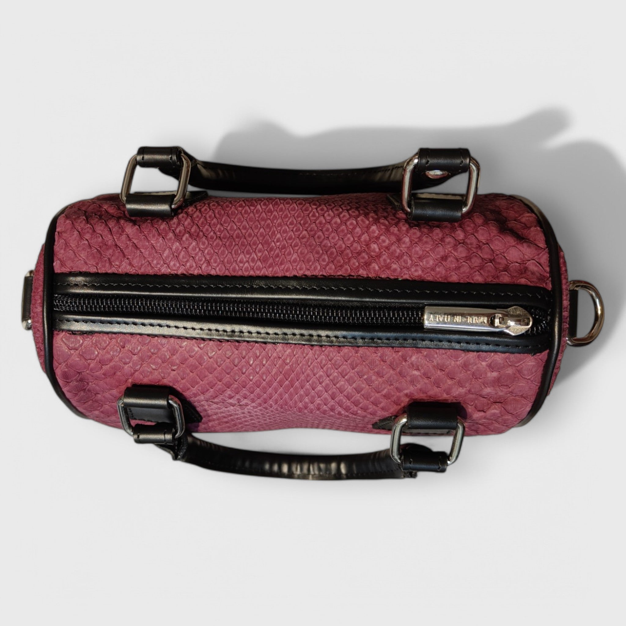 Pelletteria Pelle Nuda Milano, artigianato italiano, vera pelle, negozio borse donna, Bauletto mini rosa