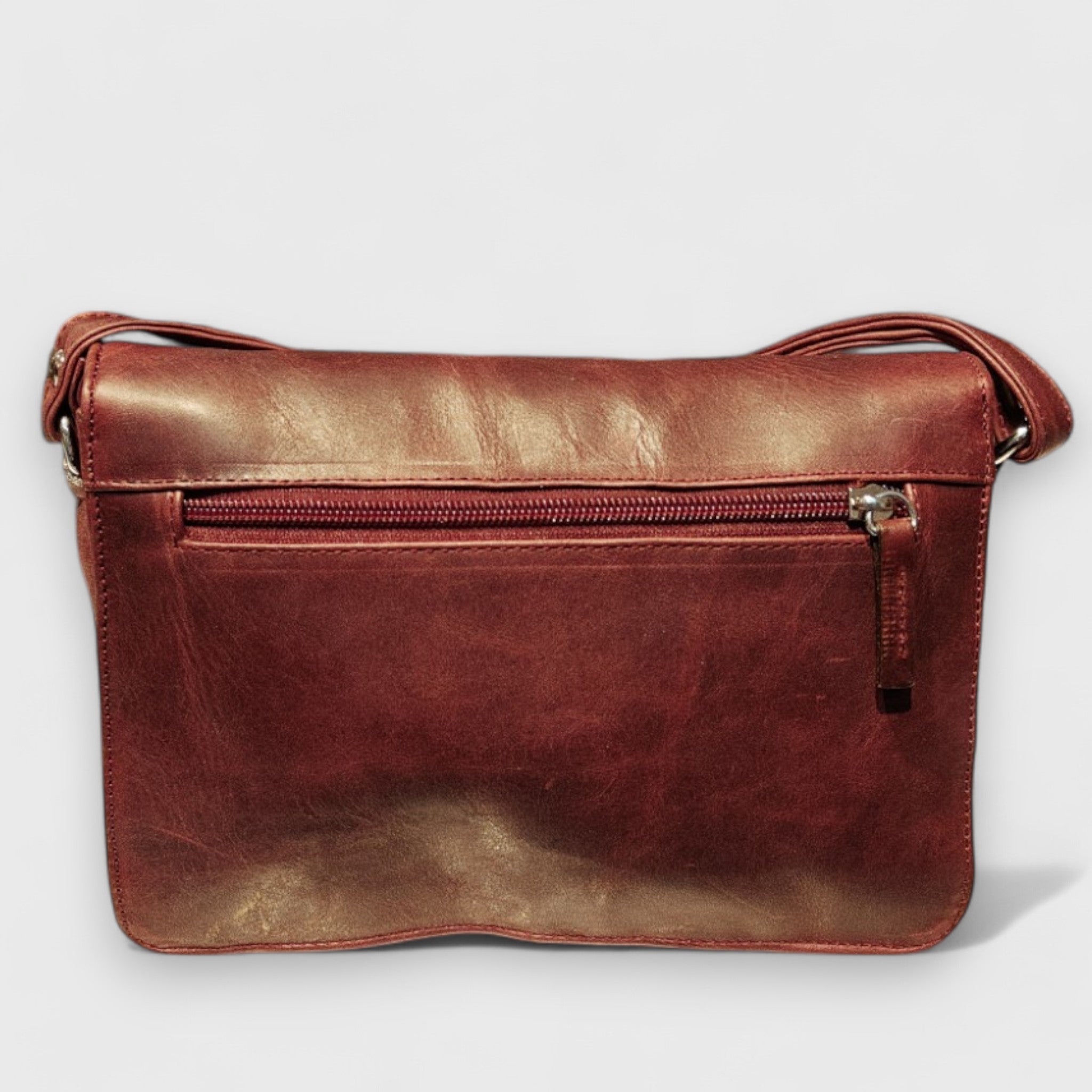 Pelletteria Pelle Nuda Milano, Artigianato italiano, vera pelle, Borsa donna, Tracolla, Big tre soffietti bordeaux