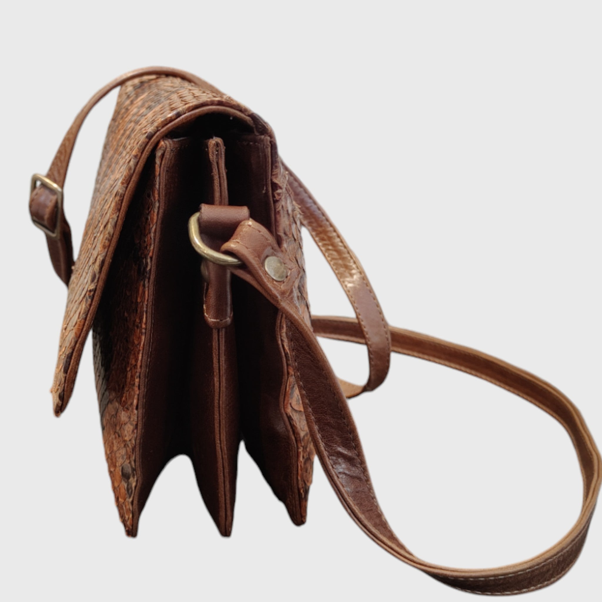 Pelletteria Pelle Nuda Milano Artigianato italiano, vera pelle, borsa donna, Big tre soffietti pitone