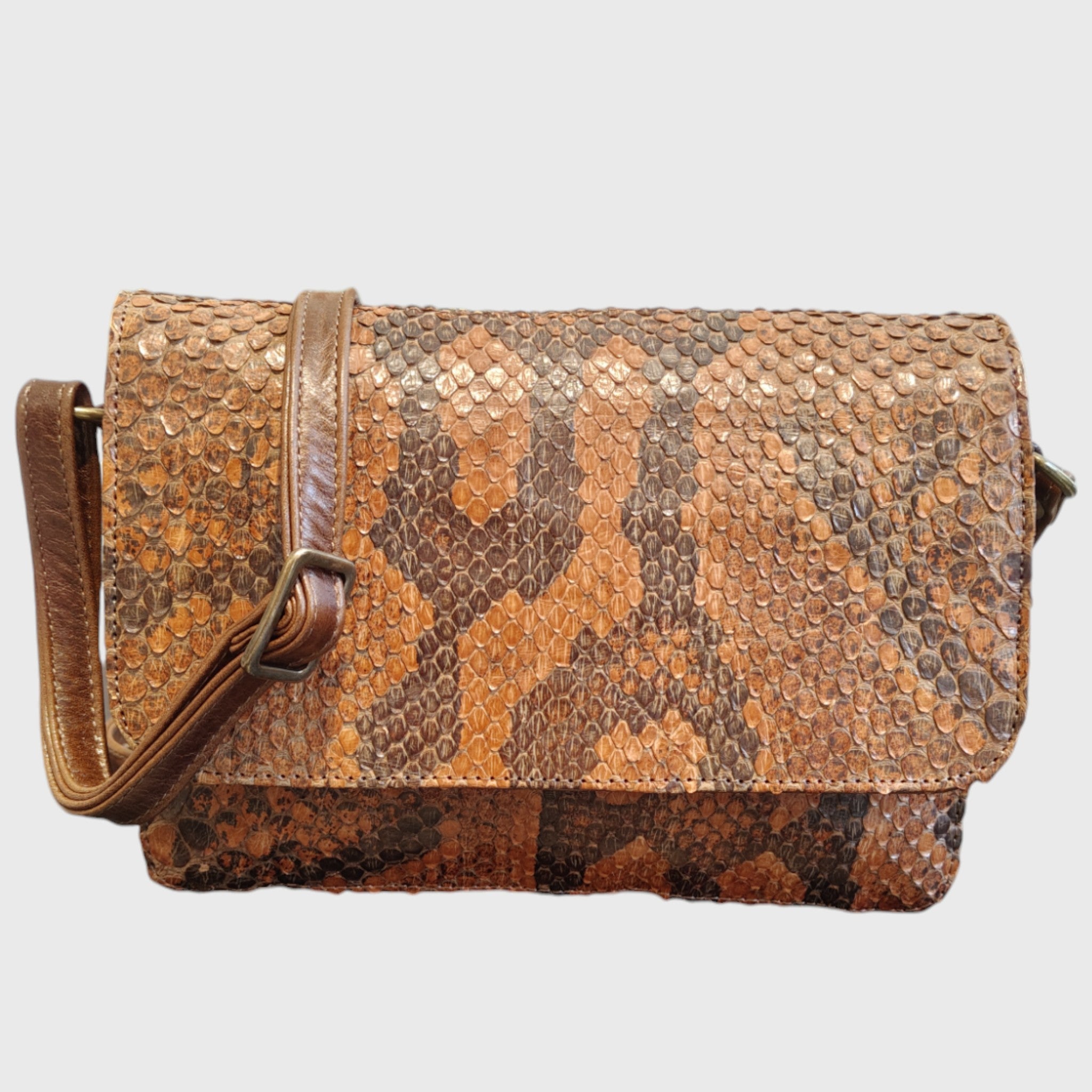 Pelletteria Pelle Nuda Milano Artigianato italiano, vera pelle, borsa donna, Big tre soffietti pitone