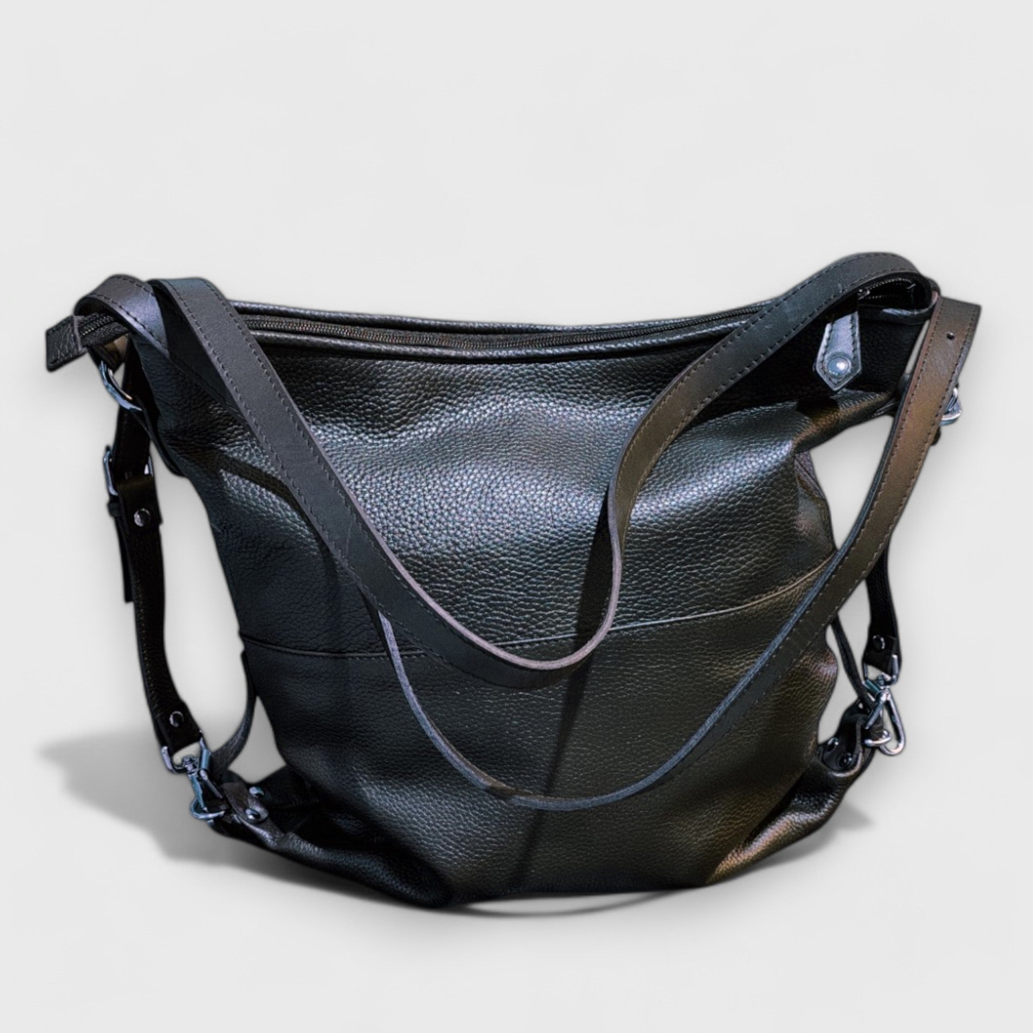 BORSA ZAINO in pelle colore blu