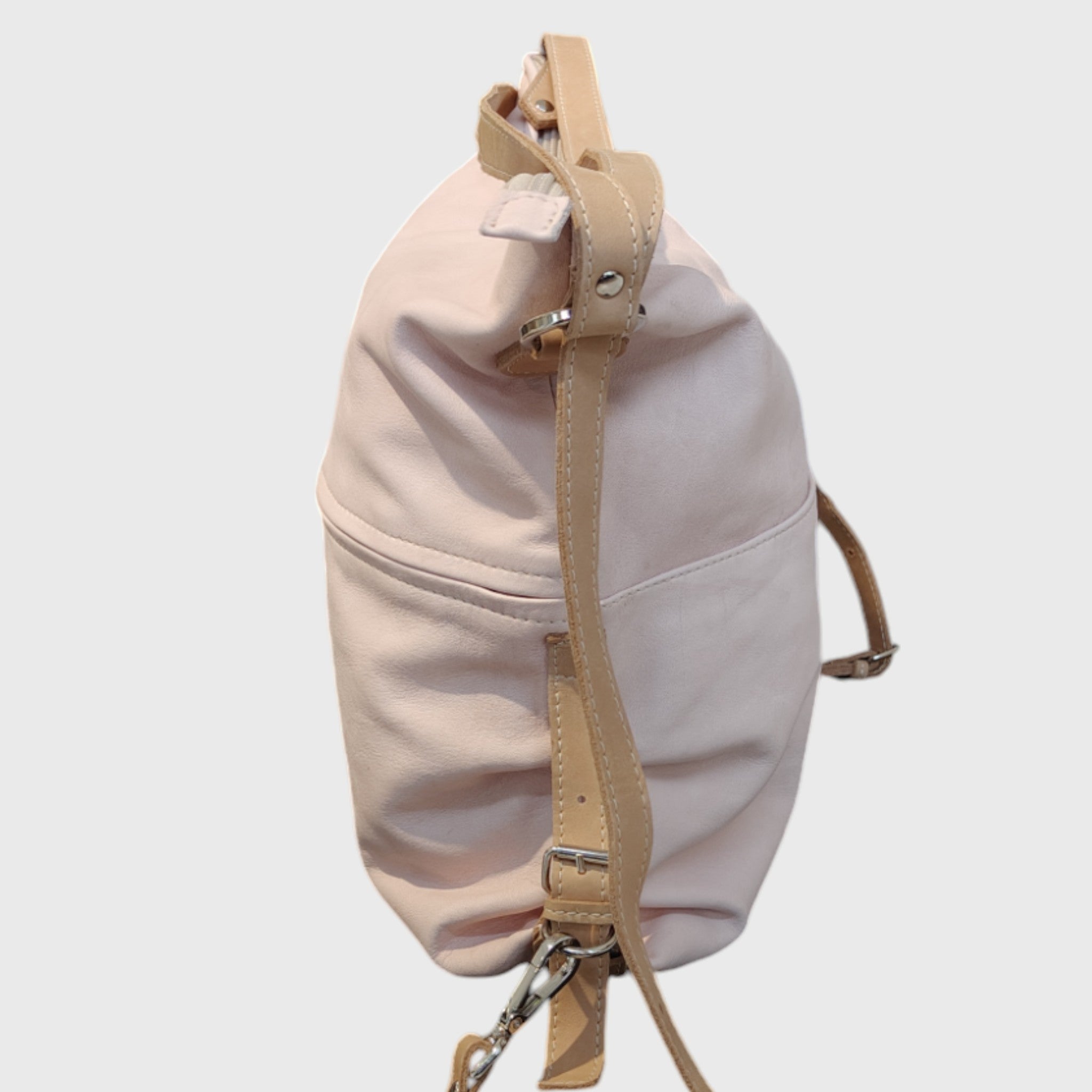 Pelletteria Pelle Nuda Milano, Artigianato italiano, vera pelle, borsa donna, Borsa zaino rosa