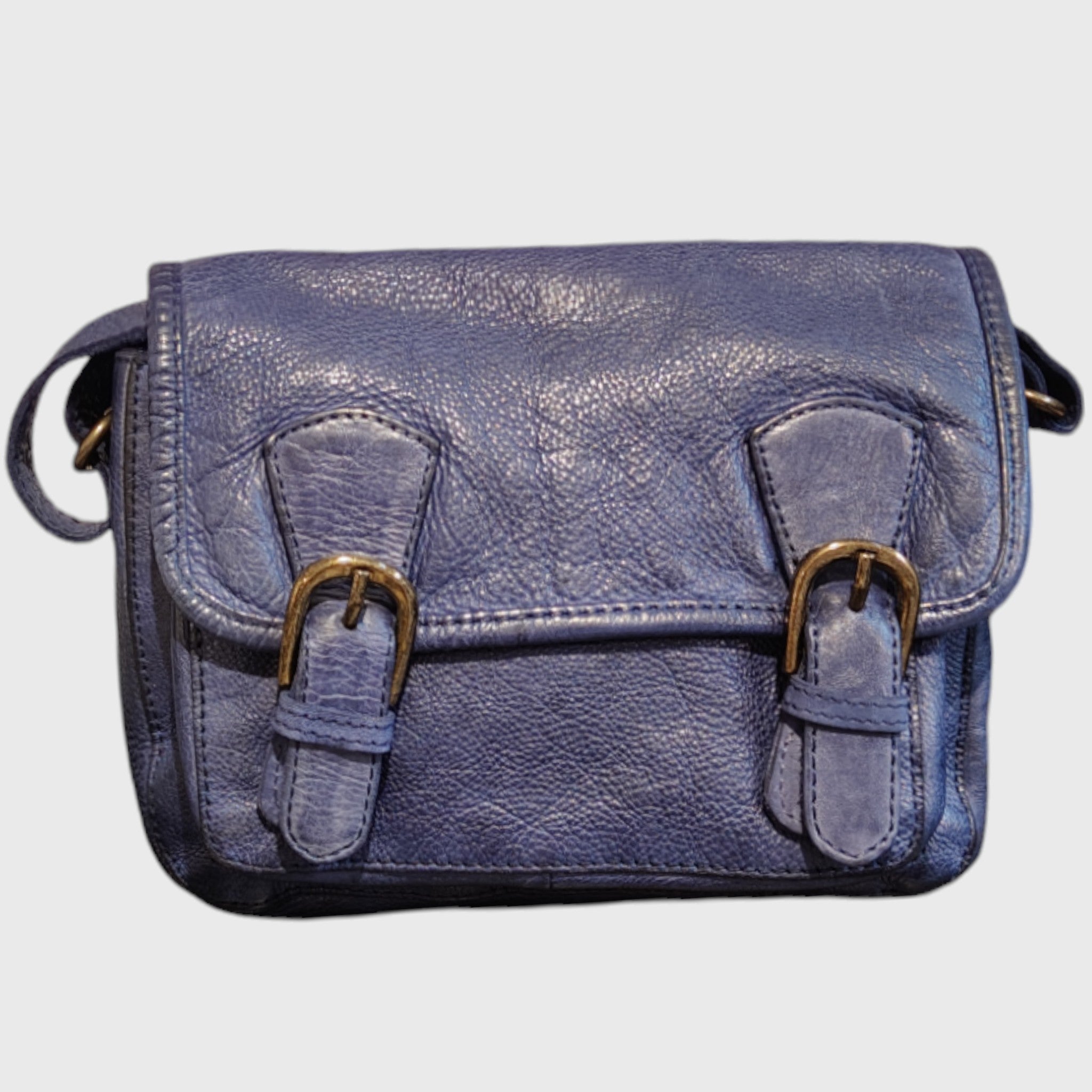 Pelletteria Pelle Nuda Milano, Artigianato italiano, vera belle, tracolla donna, Gaia blu