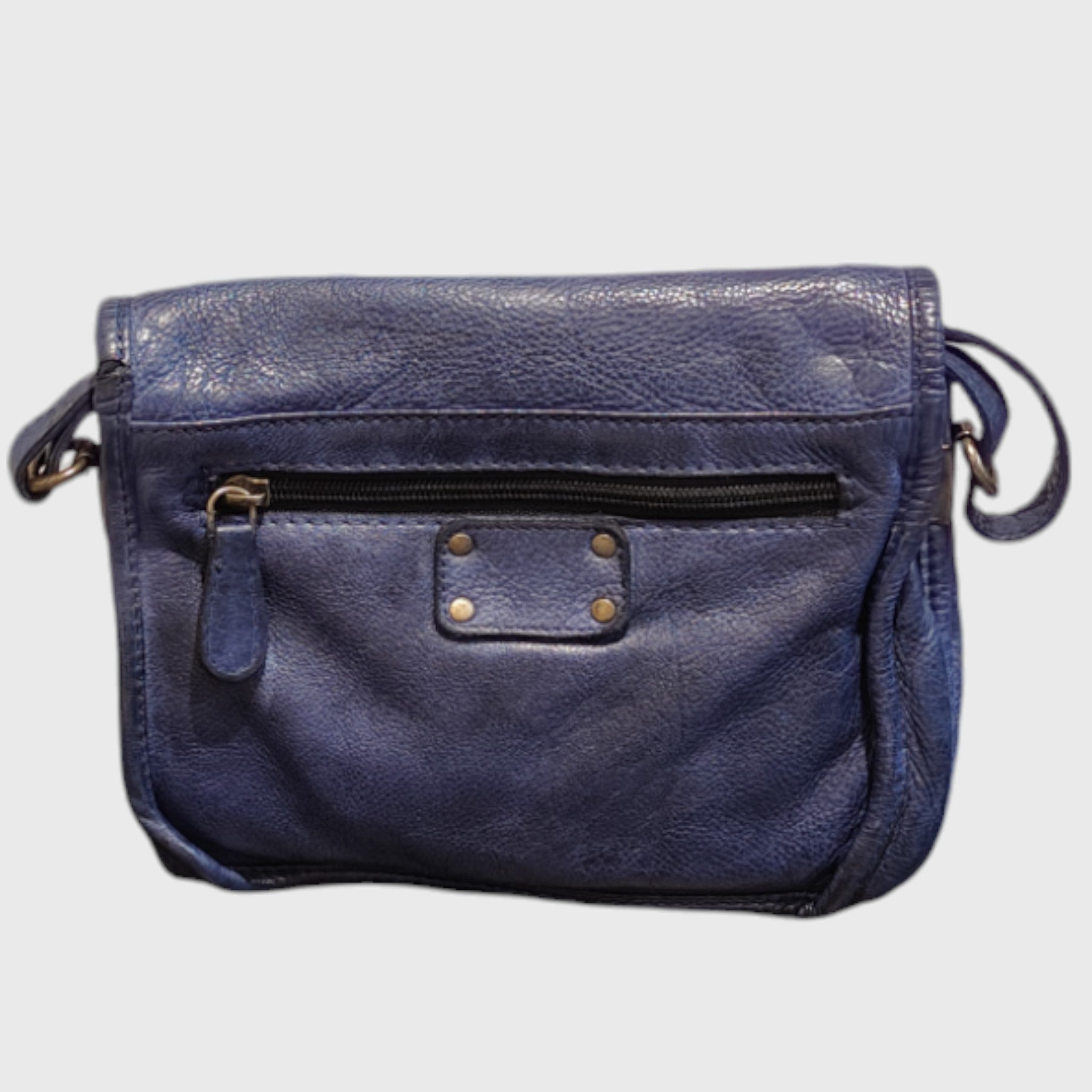 Pelletteria Pelle Nuda Milano, Artigianato italiano, vera belle, tracolla donna, Gaia blu