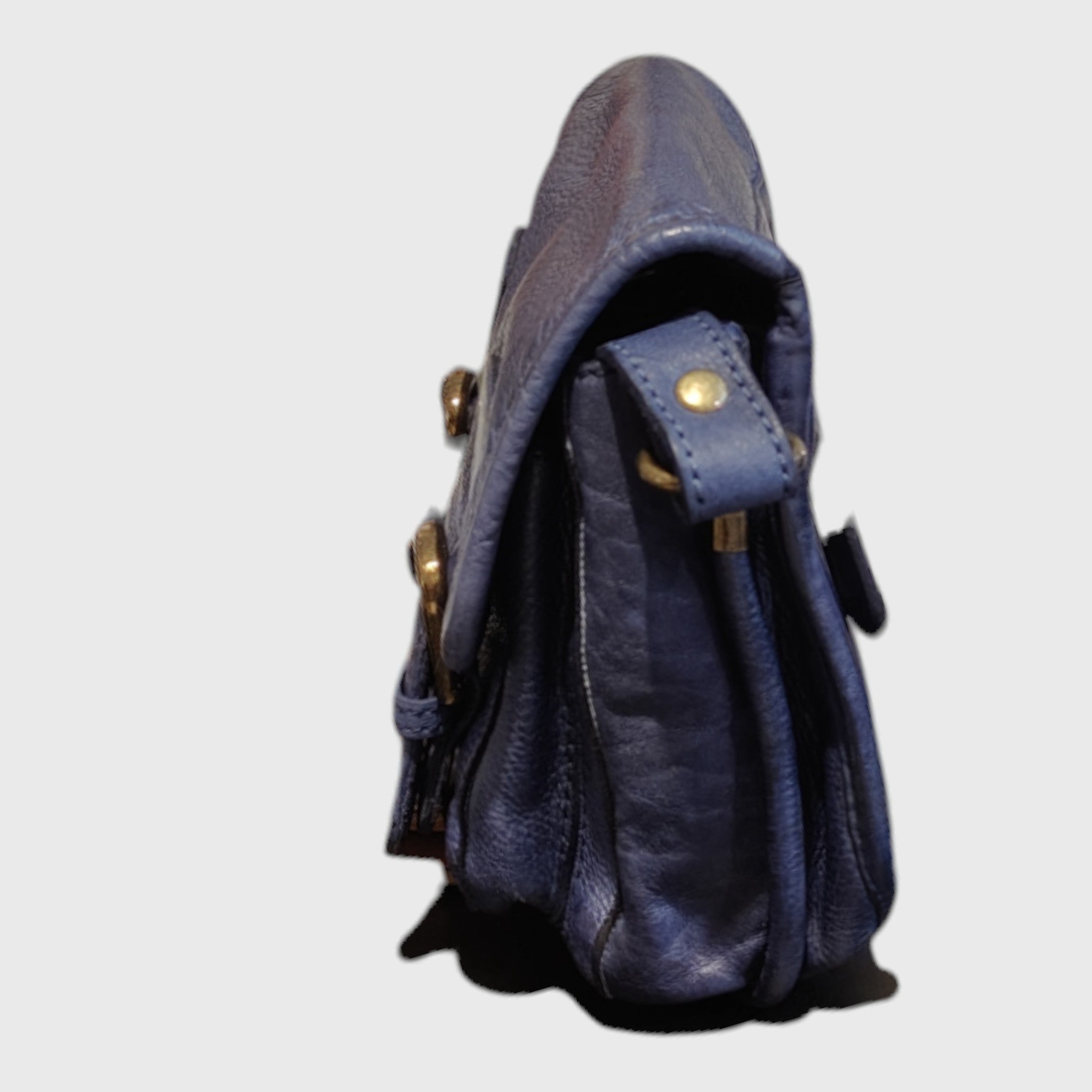 Pelletteria Pelle Nuda Milano, Artigianato italiano, vera belle, tracolla donna, Gaia blu