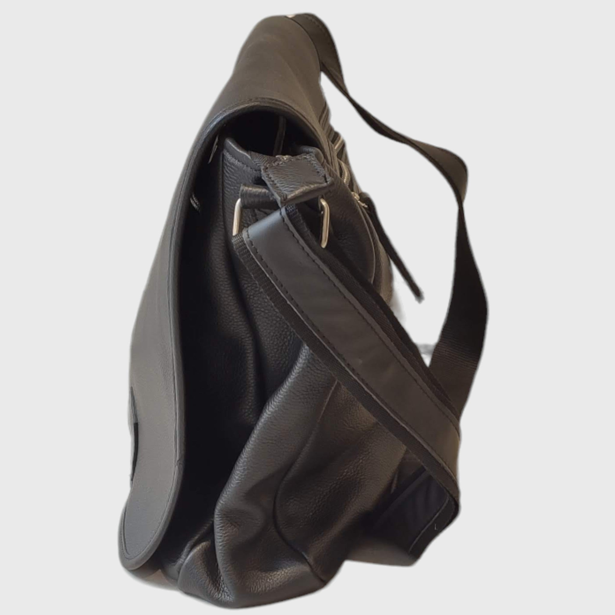 Pelletteria Pelle Nuda Milano, Artigianato italiano, Borsa uomo, vera pelle, Gigante nero