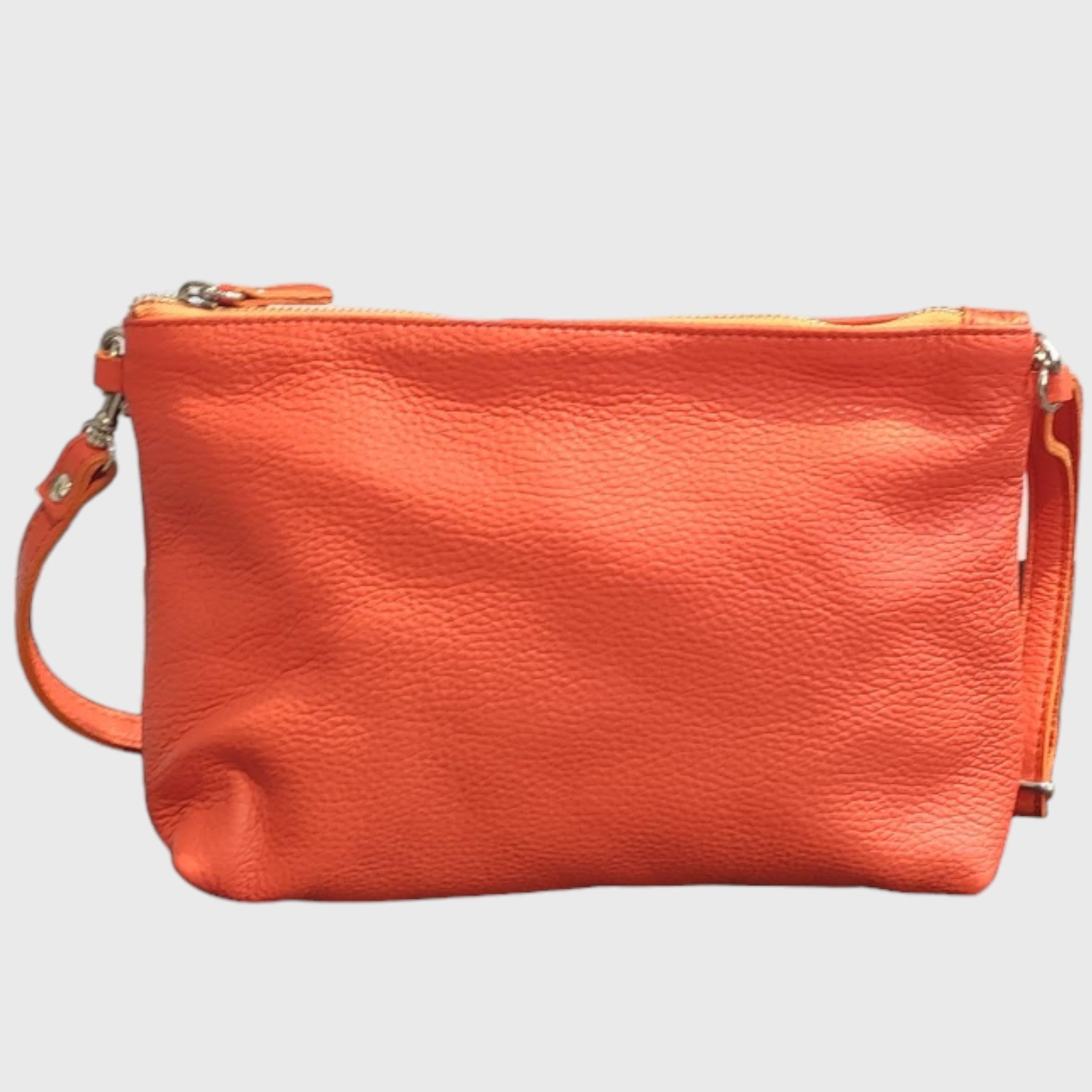 Pelletteria Pelle Nuda Milano, Artigianato italiano, vera pelle, borsa donna, tracolla Martina arancione